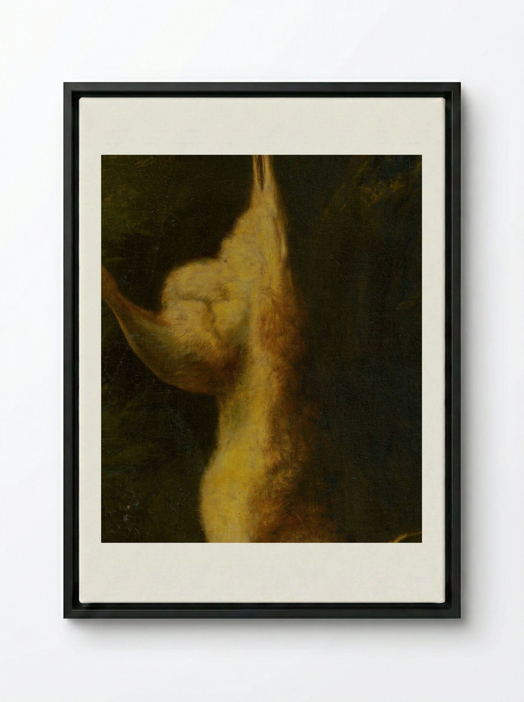 Still Life with Hare - Jean-Baptiste Oudry - Framed Canvas Black