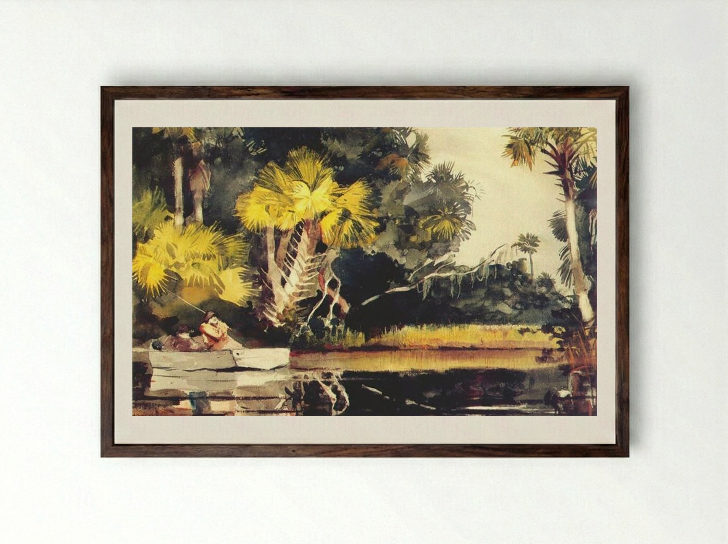 Homosassa Jungle, Florida - Winslow Homer - Framed Print Dark Wood