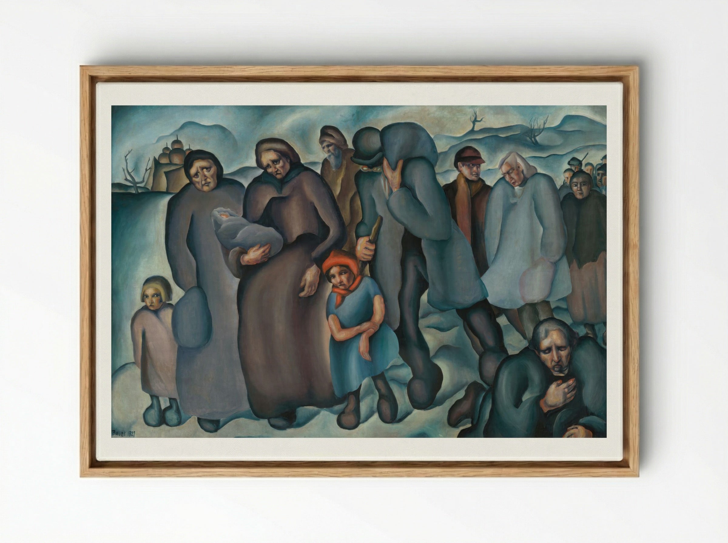 Refugees - Konstantin Bauer - Framed Canvas Wood