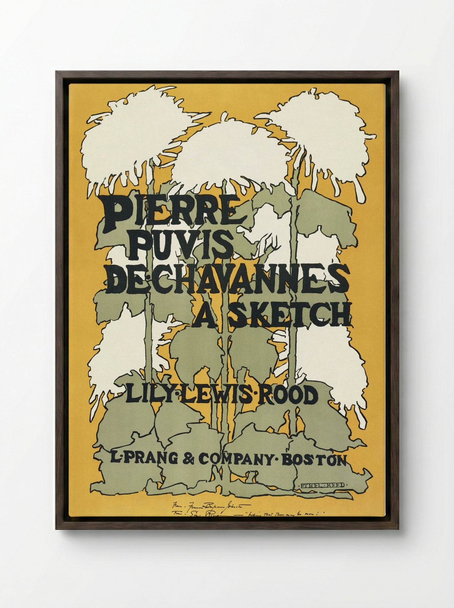 Pierre Puvis de Chavannes: A Sketch of Lily Lewis Rood - Ethel Reed - Framed Canvas Dark Wood