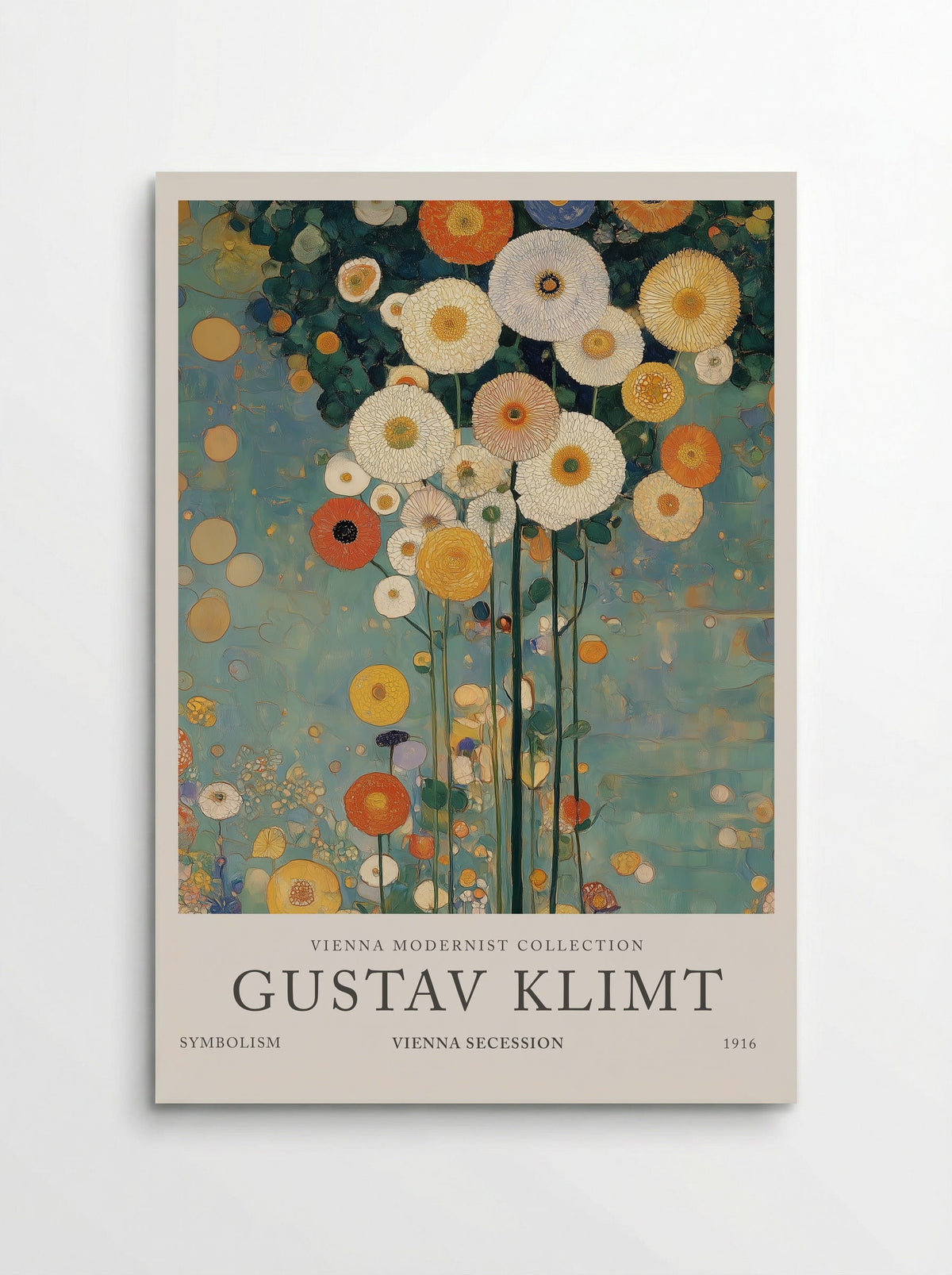 Florals in Blue - Gustav Klimt - Poster
