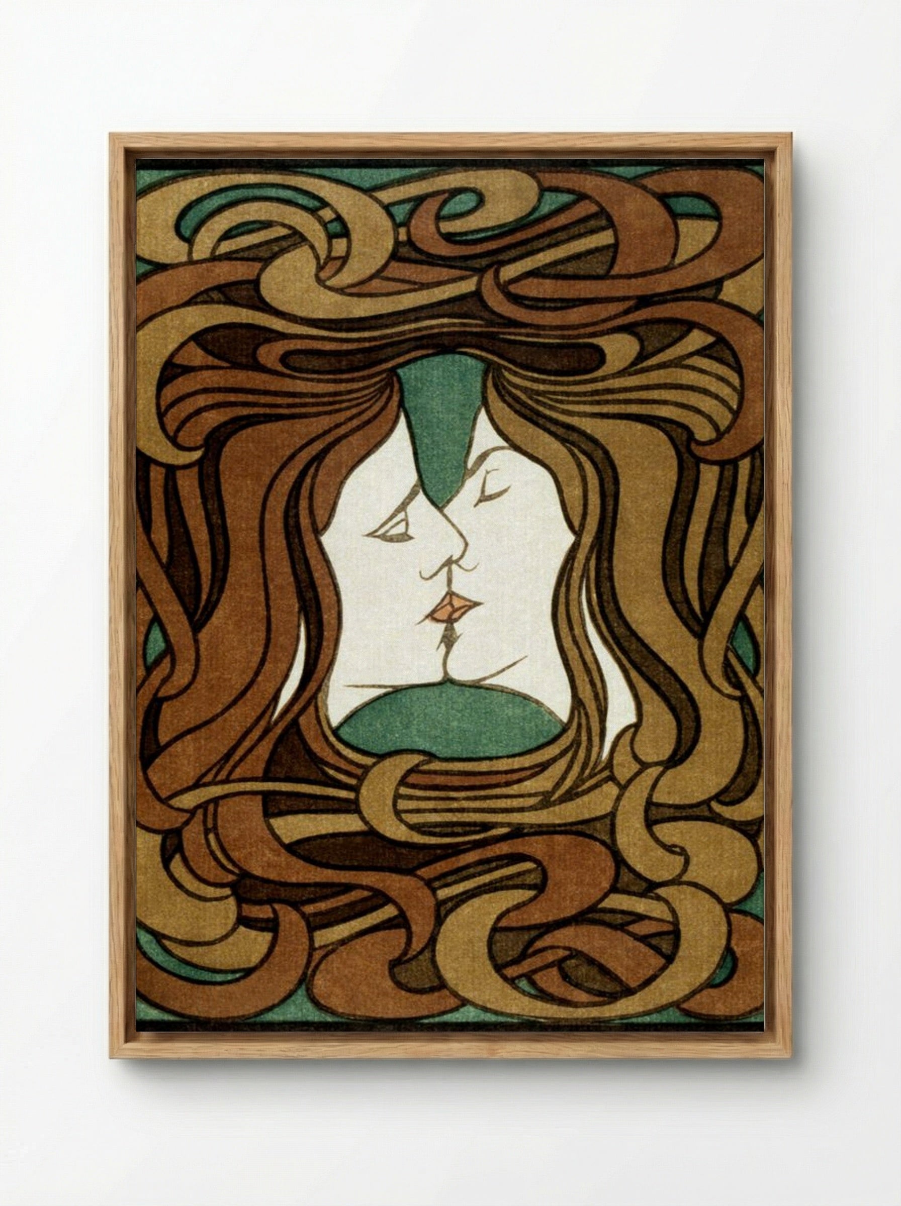 The Kiss - Peter Behrens - Framed Canvas Wood