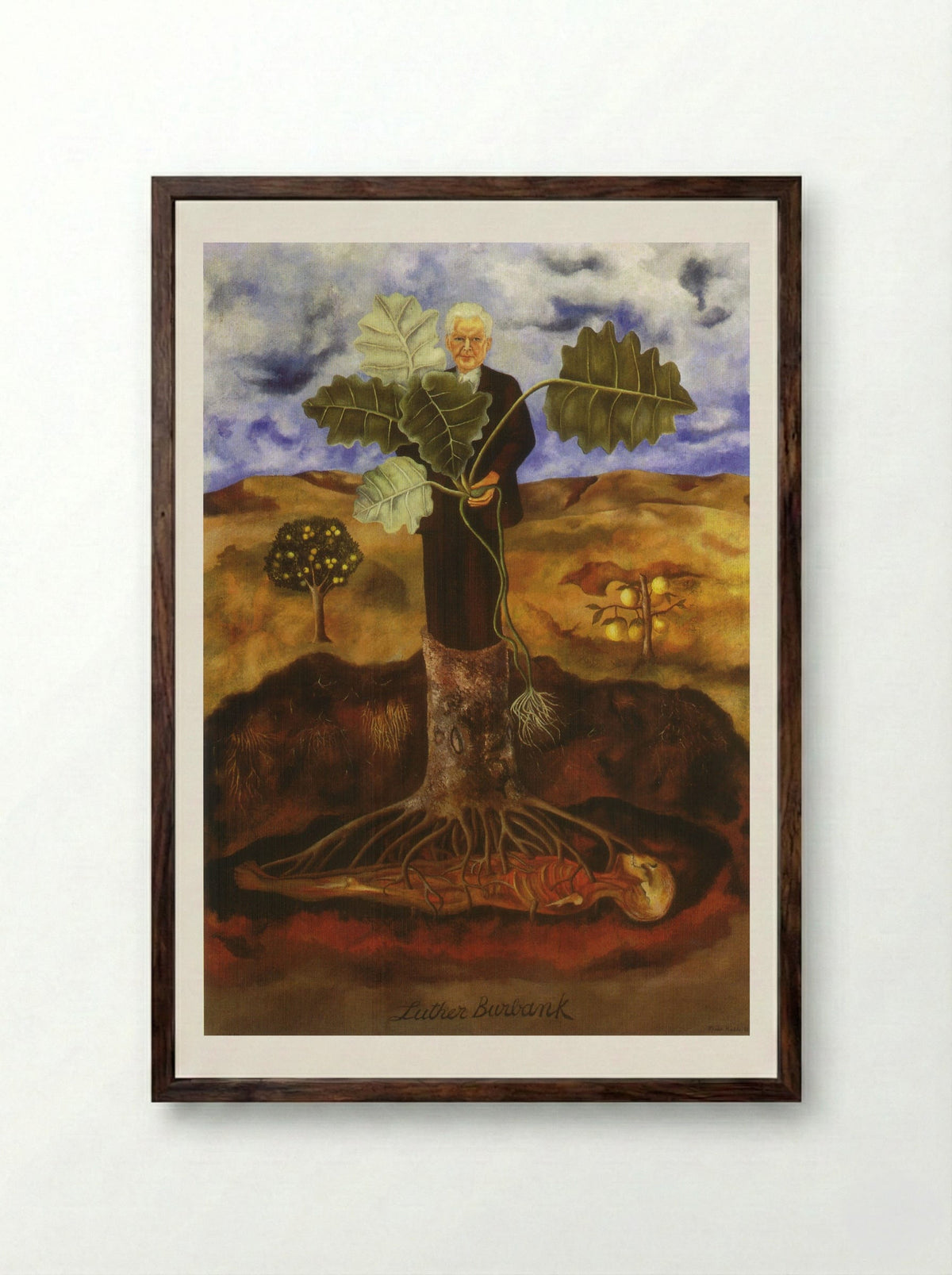 Portrait of Luther Burbank - Frida Kahlo - Framed Print Dark Wood