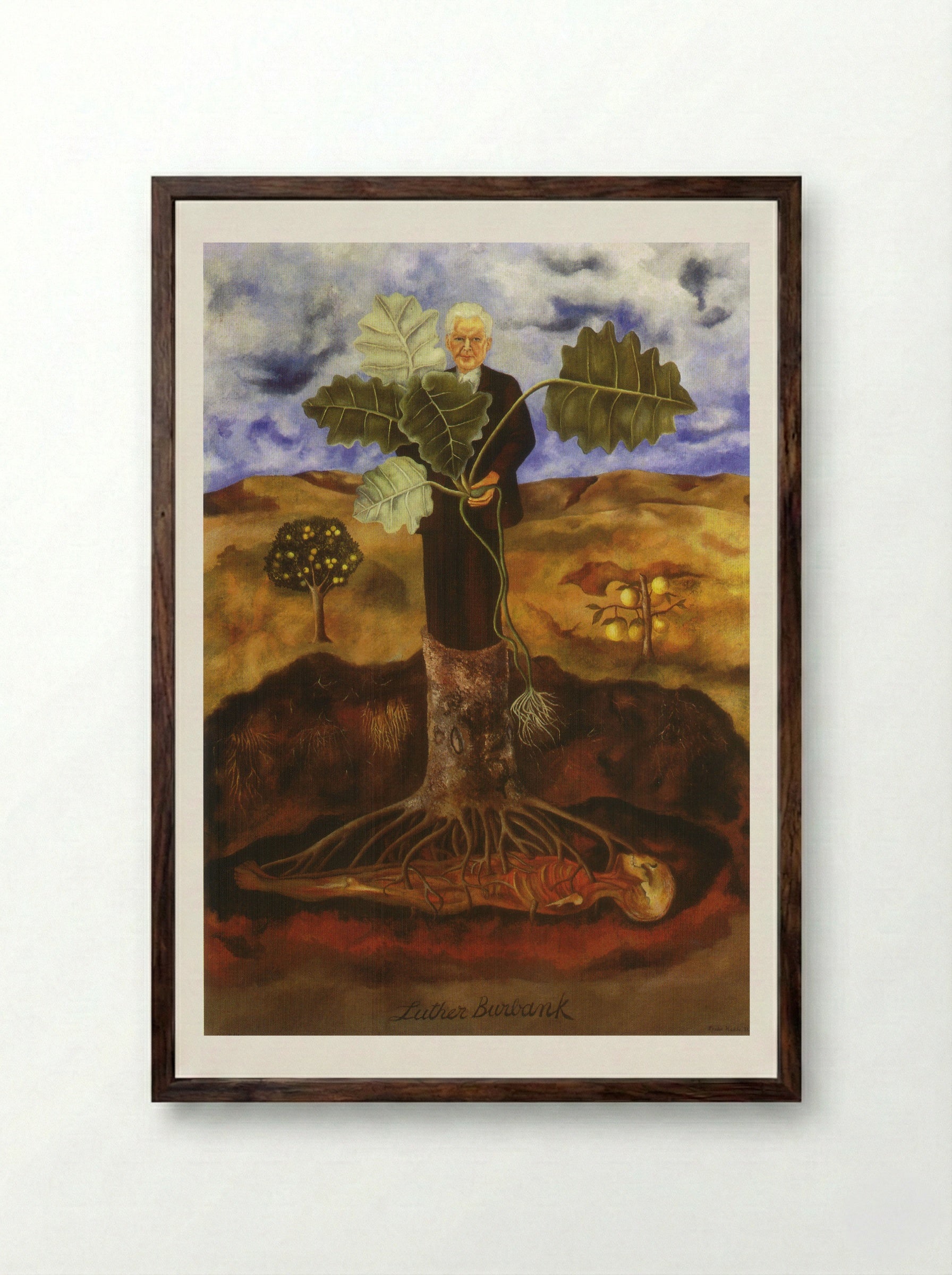 Portrait of Luther Burbank - Frida Kahlo - Framed Print Dark Wood