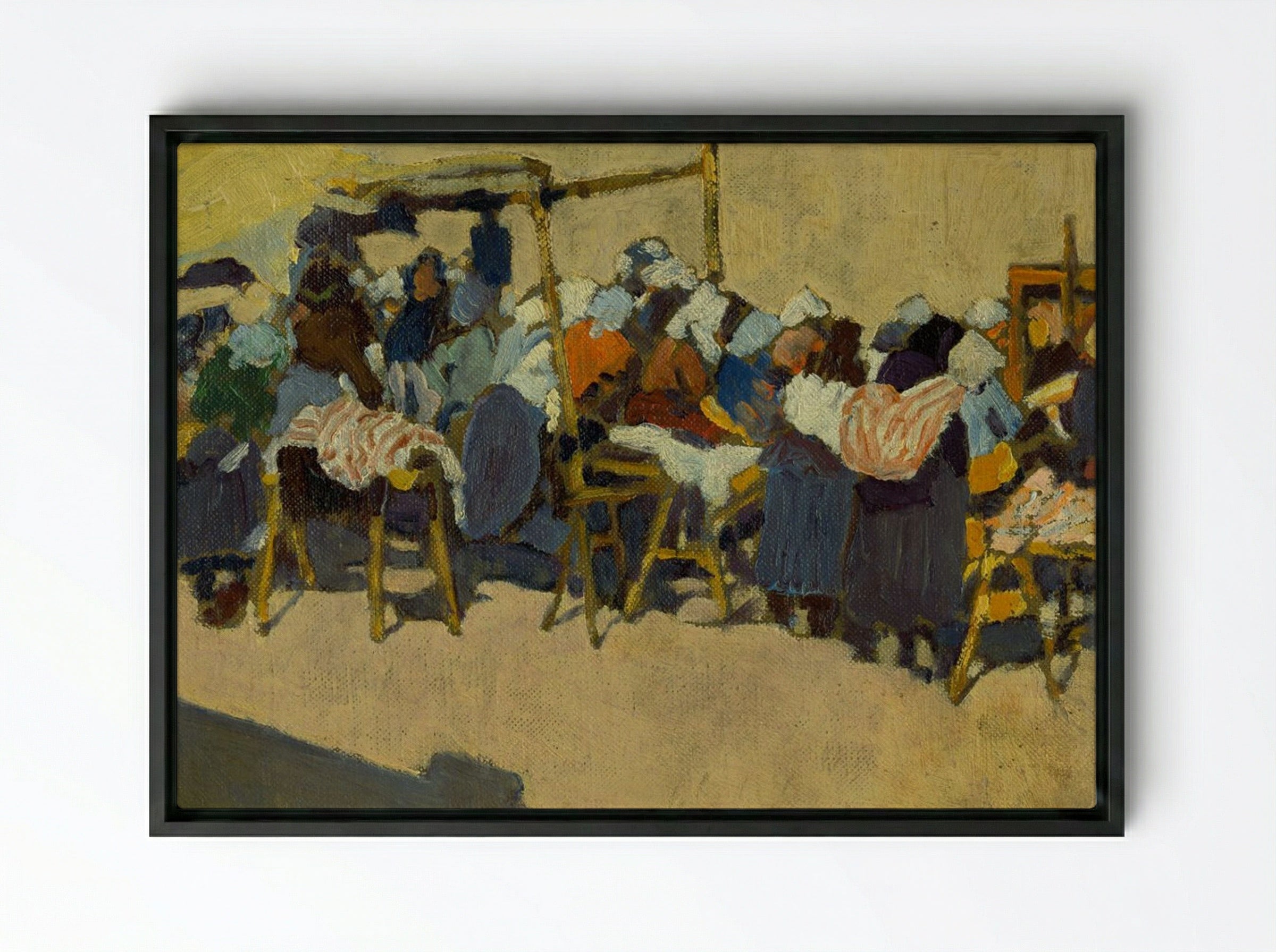 On the Market - Konstantin Bauer - Framed Canvas Black