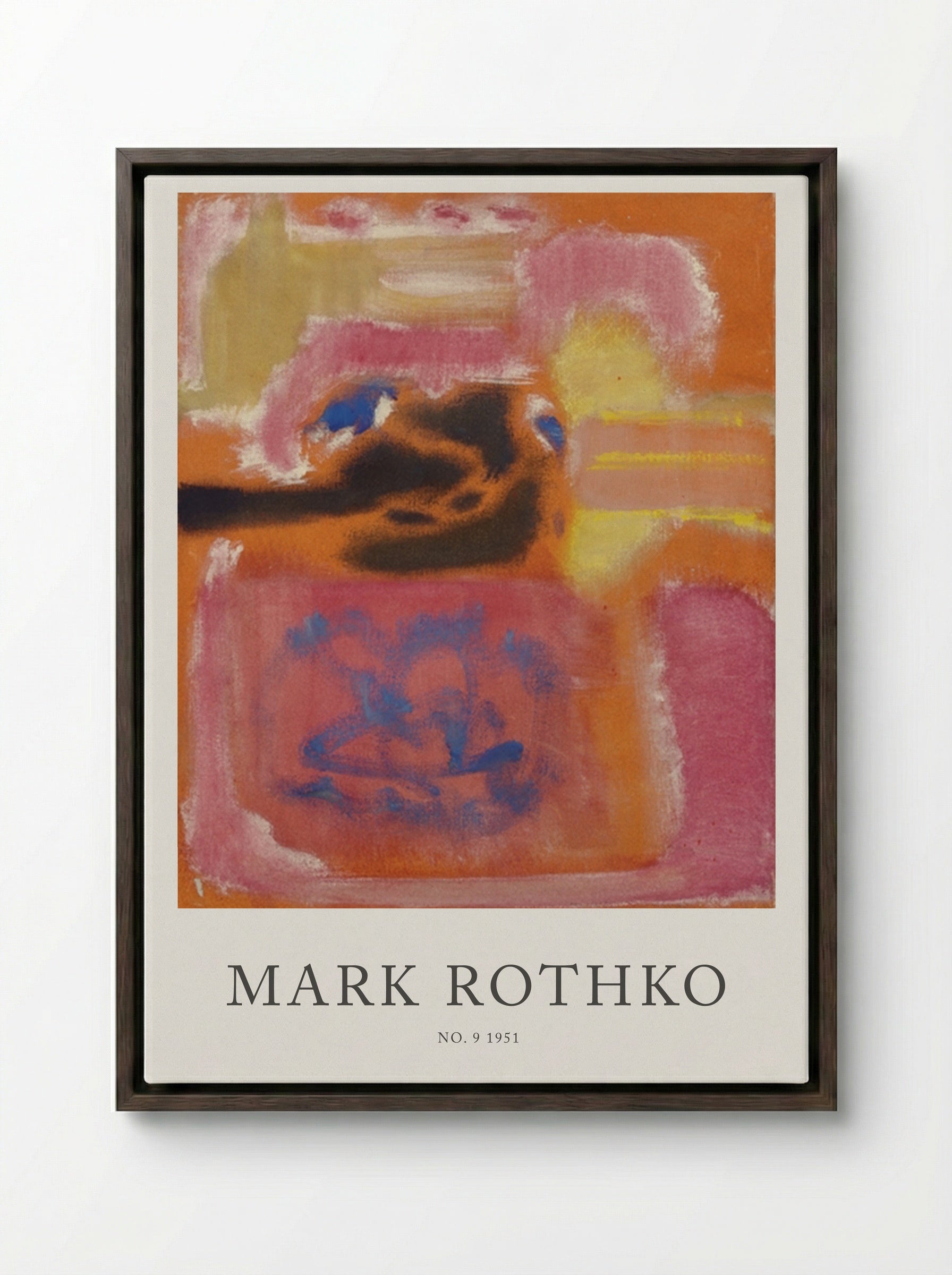 No. 9 - Mark Rothko - Framed Canvas Dark Wood