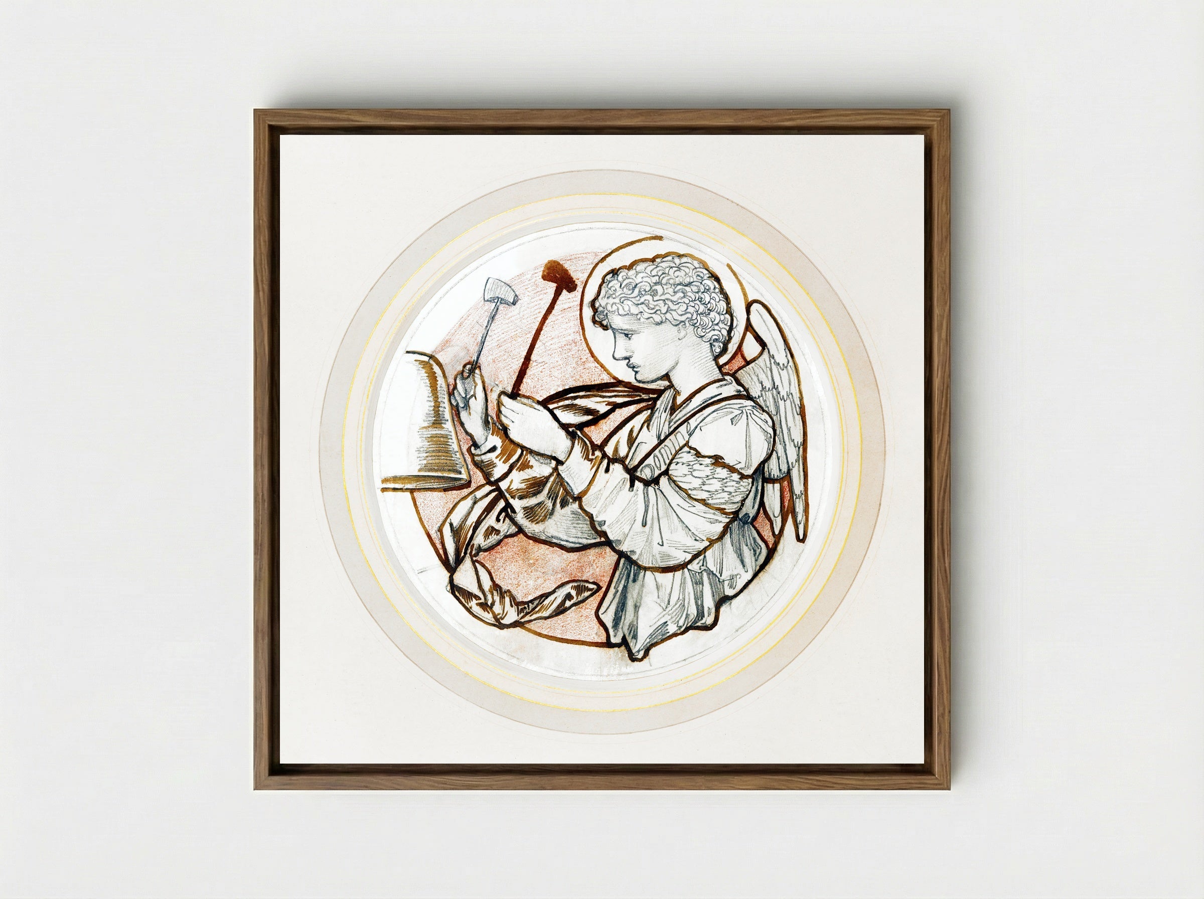 Angel Playing on Bells - Edward Burne-Jones - Framed Canvas Wood