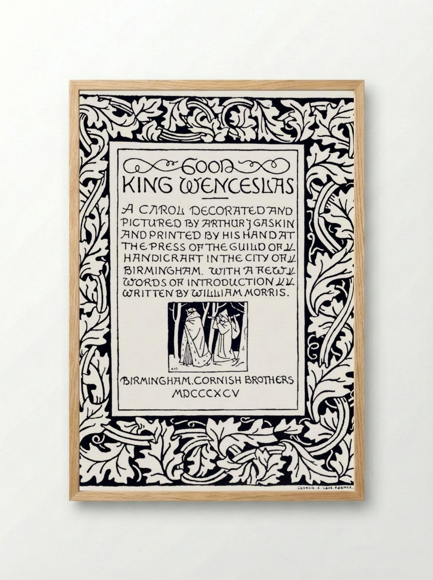 Good King Wenceslas (Manuscript Page) - William Morris - Framed Print Wood