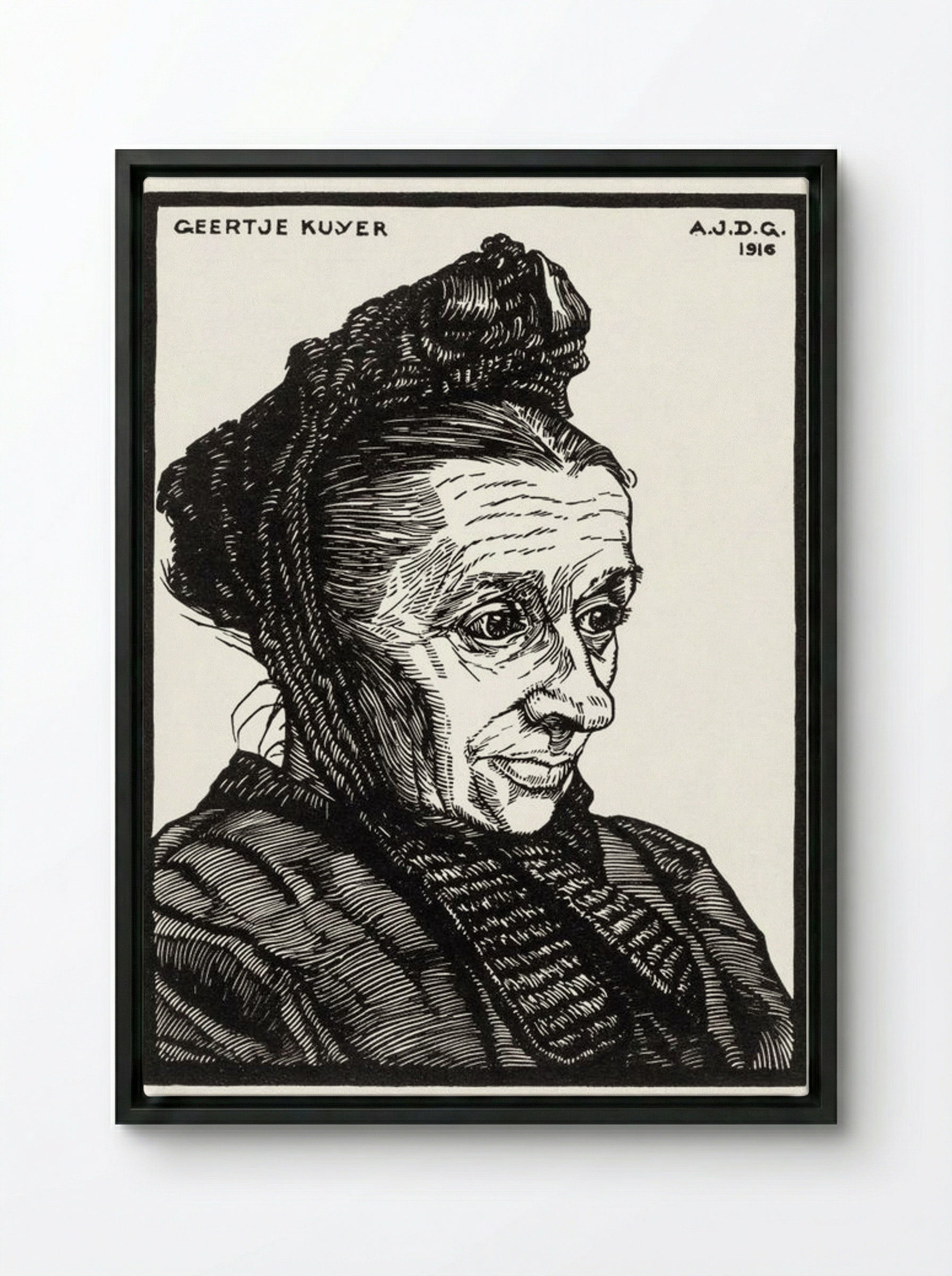 Portrait of Geertje Kuijer - Julie de Graag - Framed Canvas Black