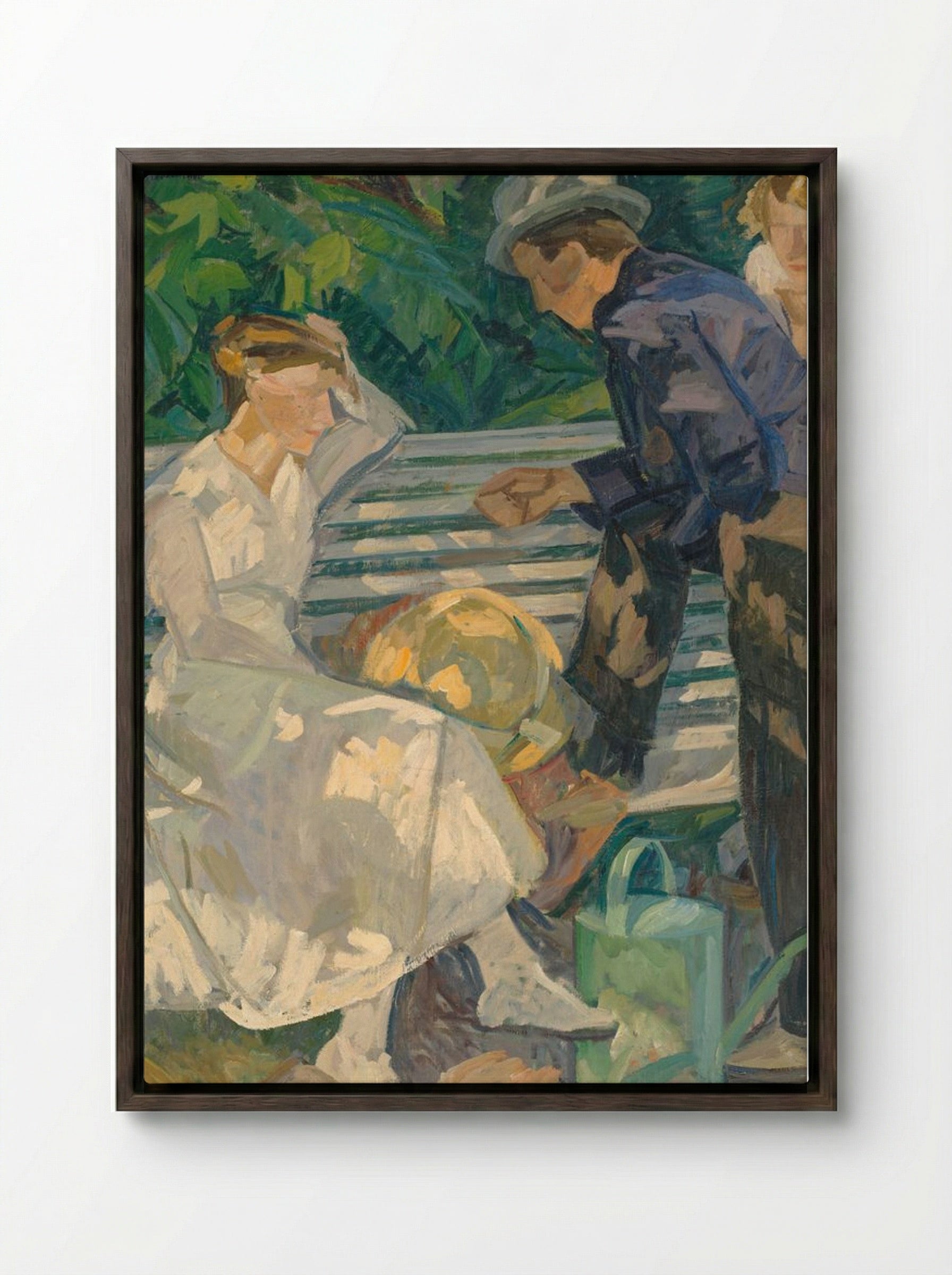 In the Priest's Garden. Christians - Edvard Weie - Framed Canvas Dark Wood