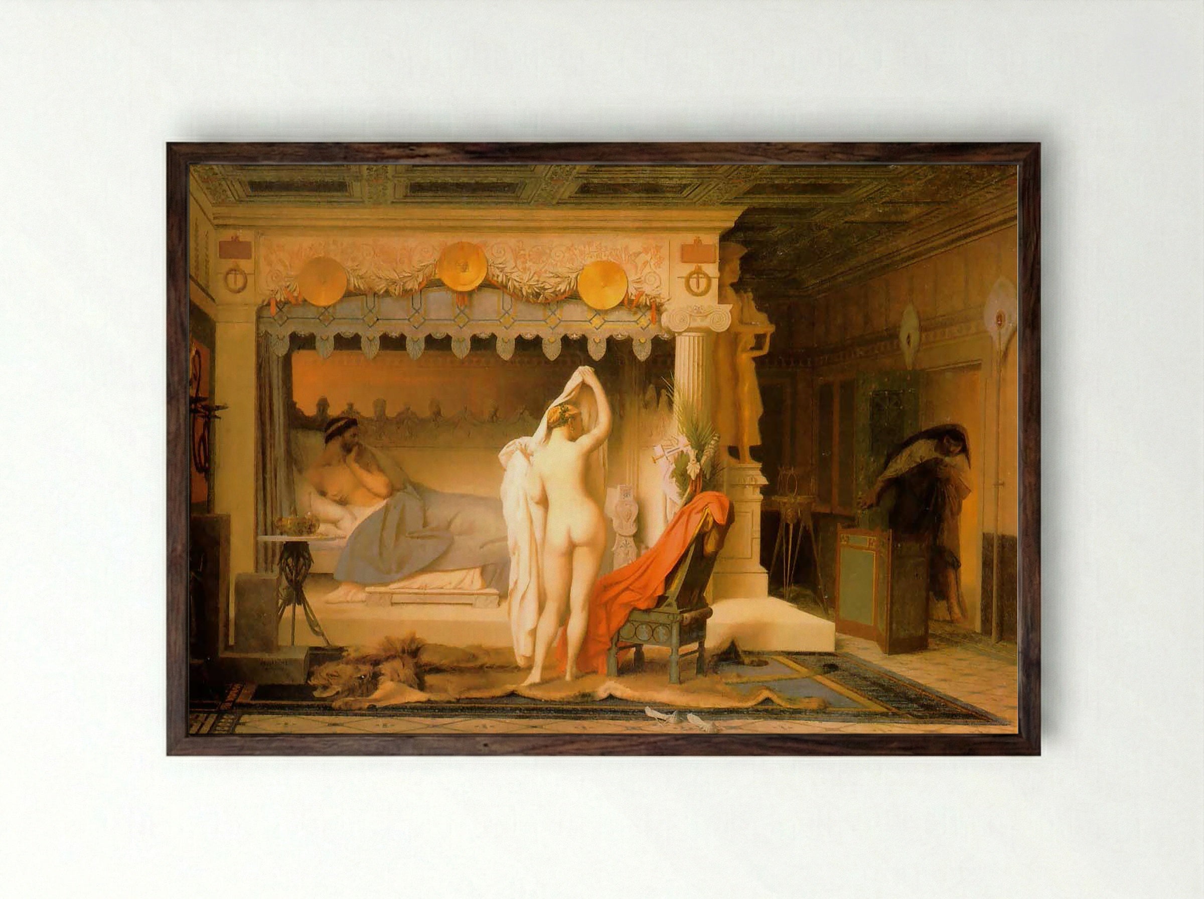 King Candaules of Lydia - Jean-Léon Gérôme - Framed Print Dark Wood