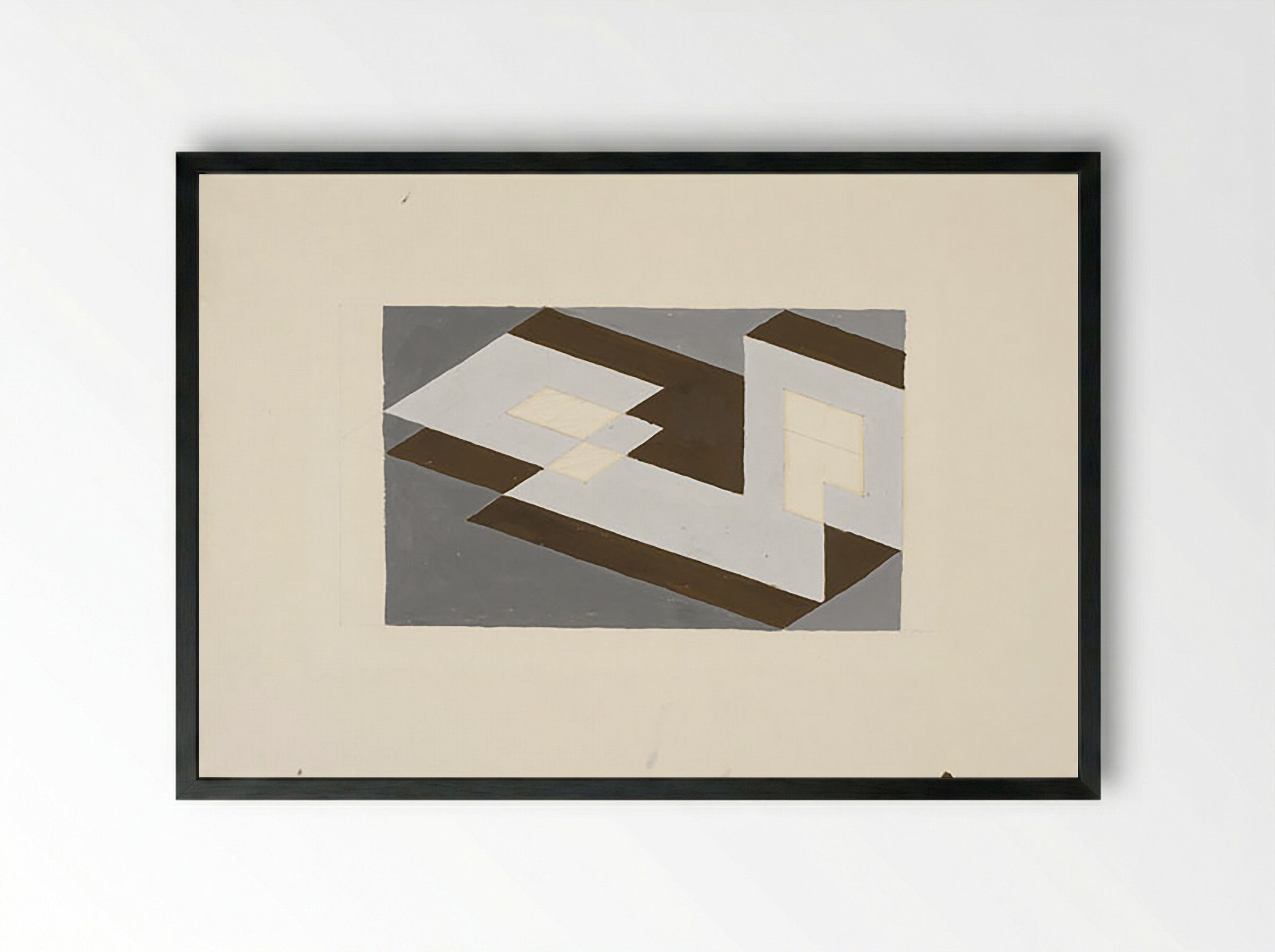 Study for Tenayuca - Josef Albers - Framed Print Black