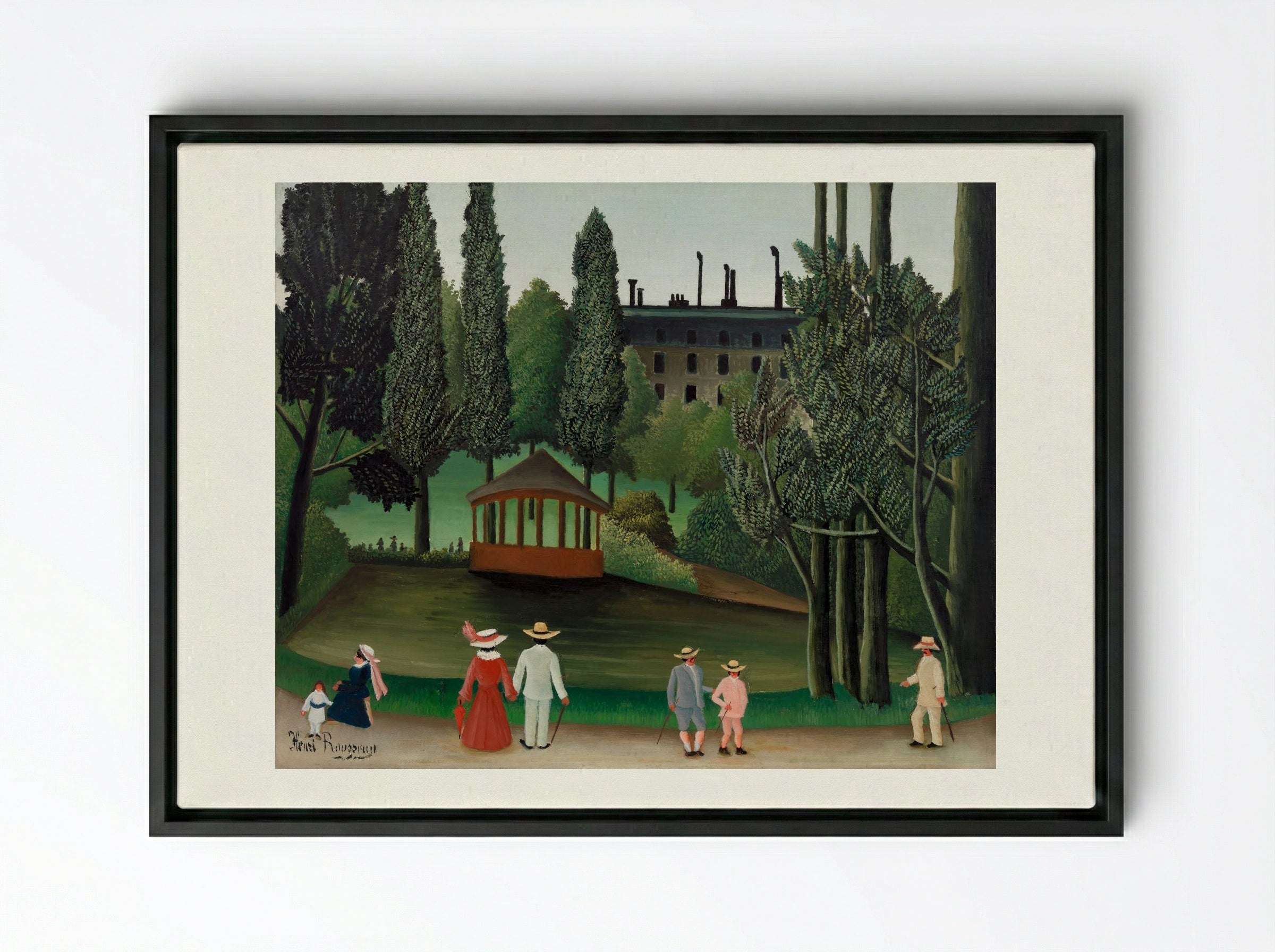 View of Montsouris Park, the Kiosk - Henri Rousseau - Framed Canvas Black