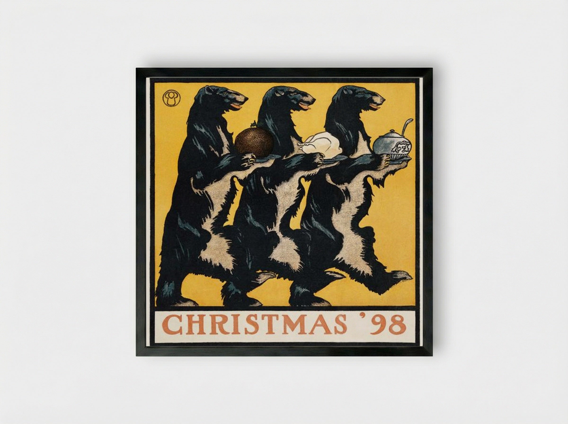 Vintage Christmas '98 - Edward Penfield - Framed Print Black