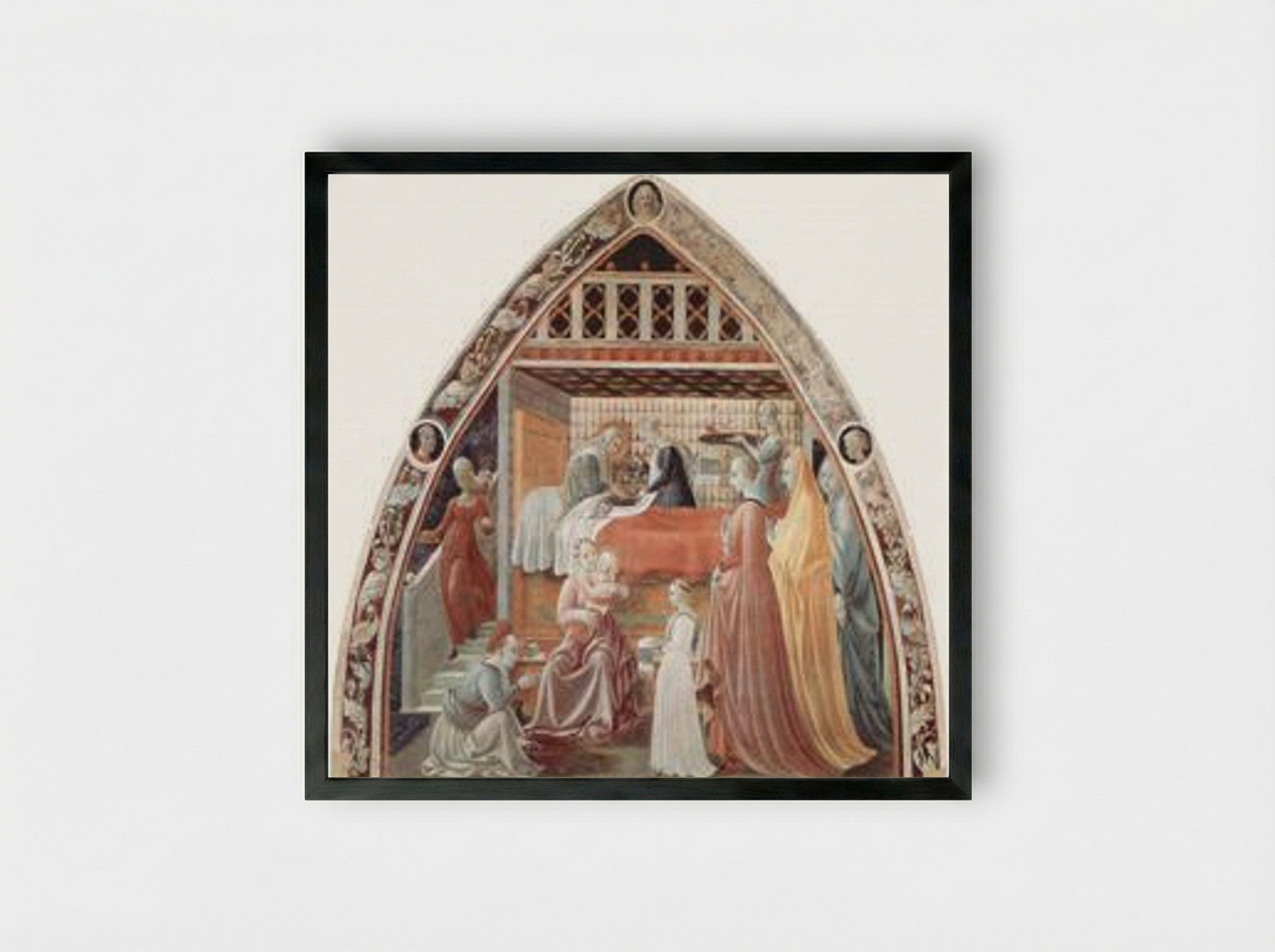 The Nativity of the Virgin - Paolo Uccello - Framed Print Black