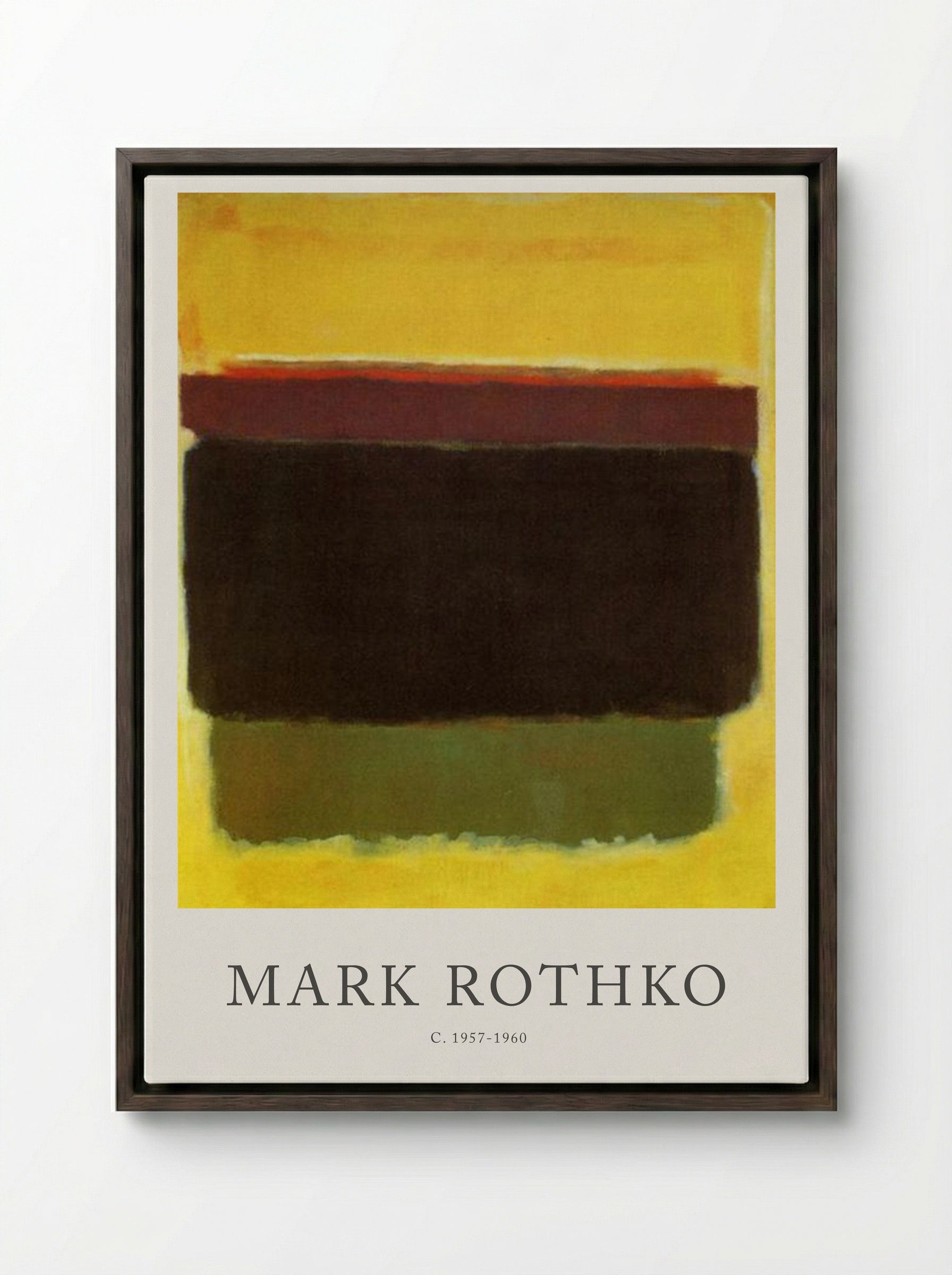 Untitled (Colour Field Painting) - Mark Rothko - Framed Canvas Dark Wood