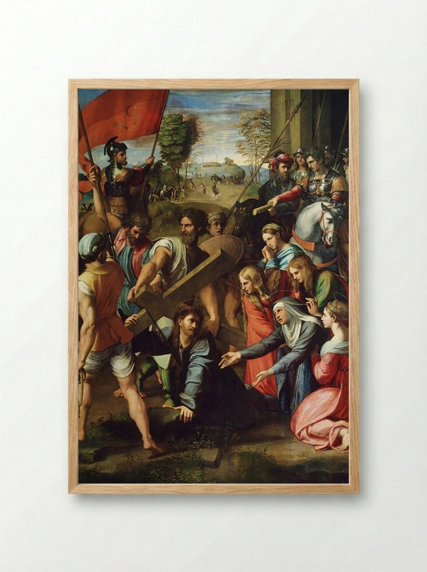 The Fall on the Road to Calvary - Raphael - Framed Print Wood