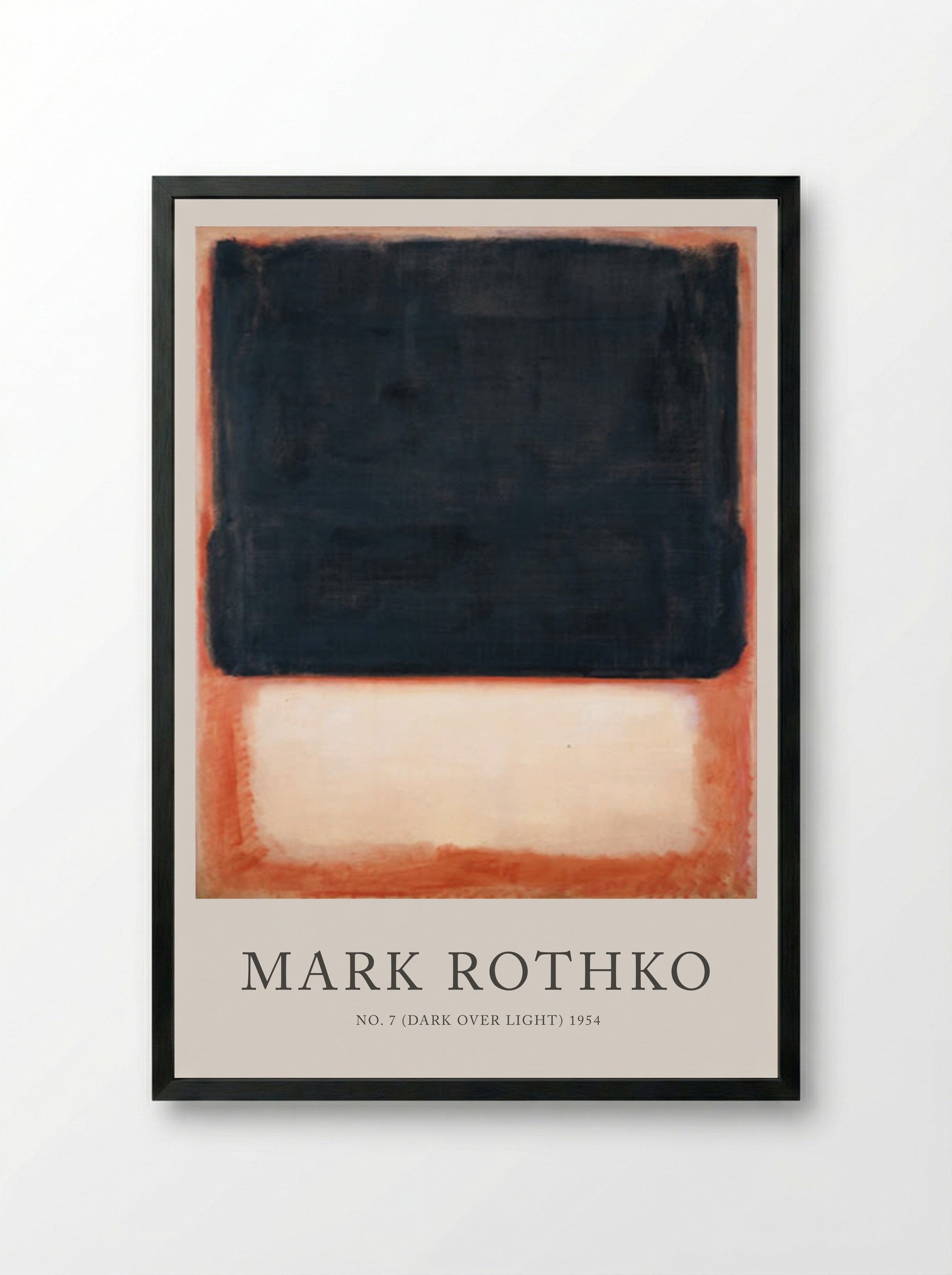 No. 7 (Dark Over Light) - Mark Rothko - Framed Print Black