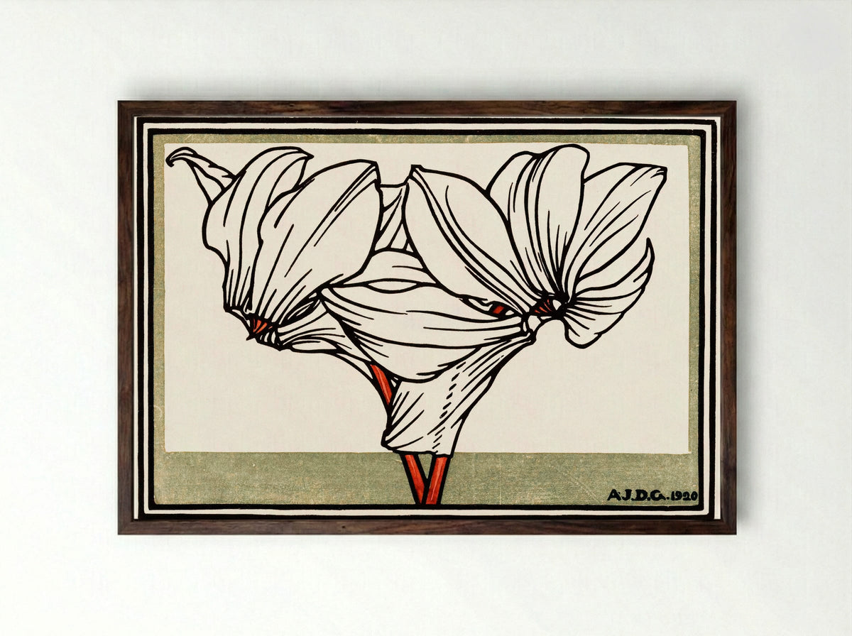 Cyclamen - Julie de Graag - Framed Print Dark Wood