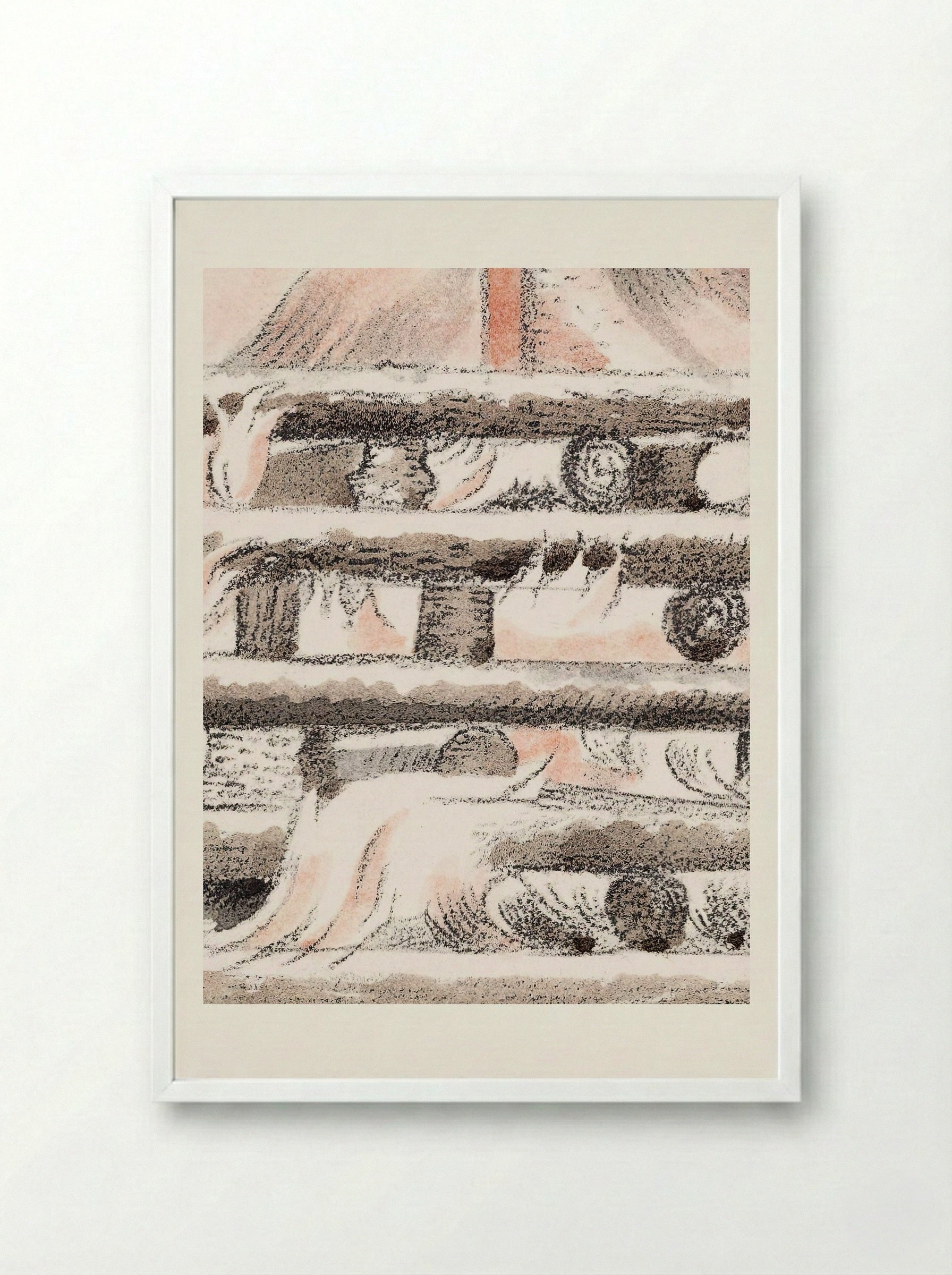 Design for Urne Buriall & Funeral Pyre - Paul Nash - Framed Print White