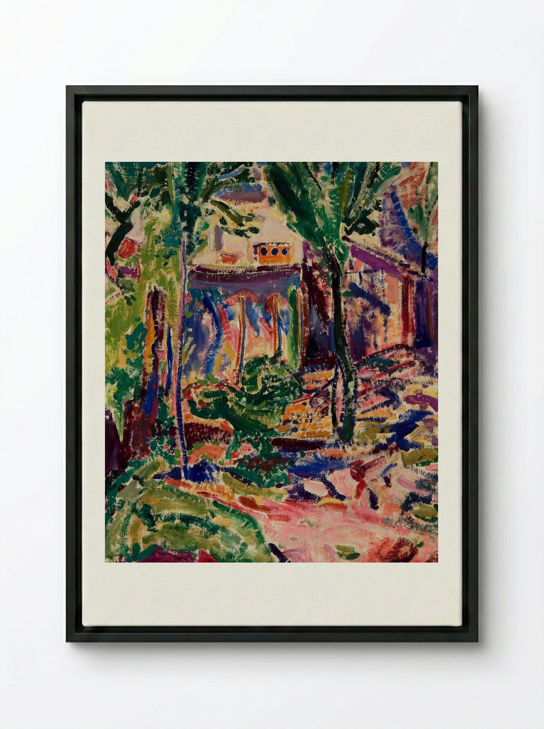 Landscape with House - Alfred Henry Maurer - Framed Canvas Black