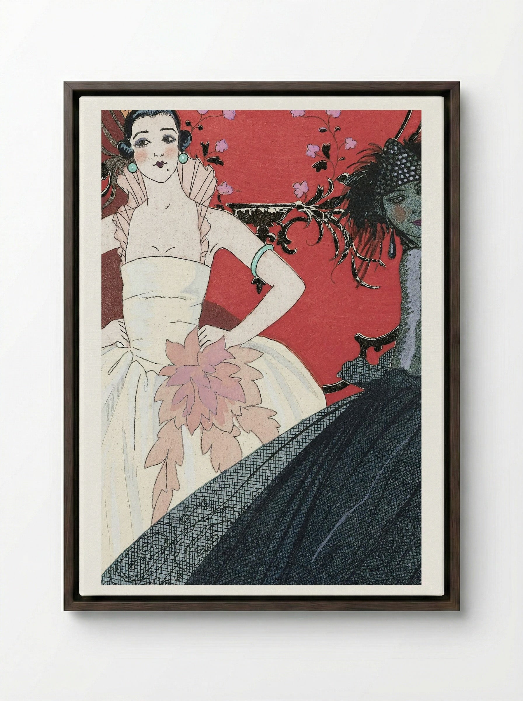 Le Jour et la Nuit - George Barbier - Framed Canvas Dark Wood