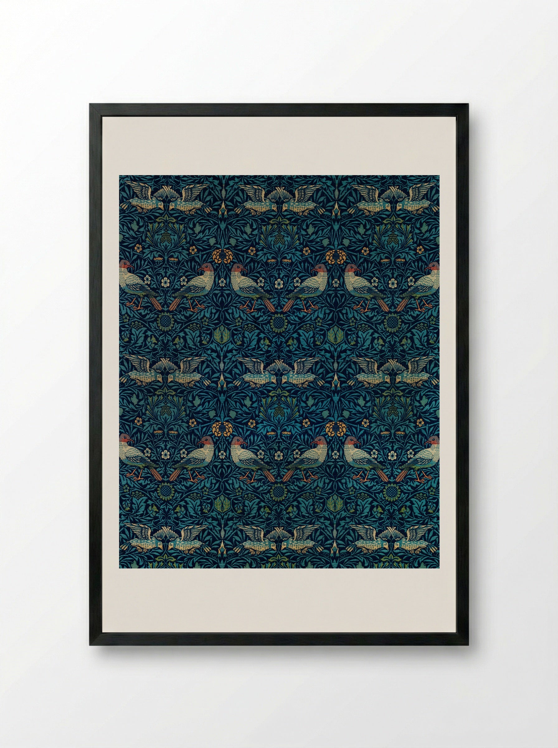 Bird and Anemone - William Morris - Framed Print Black
