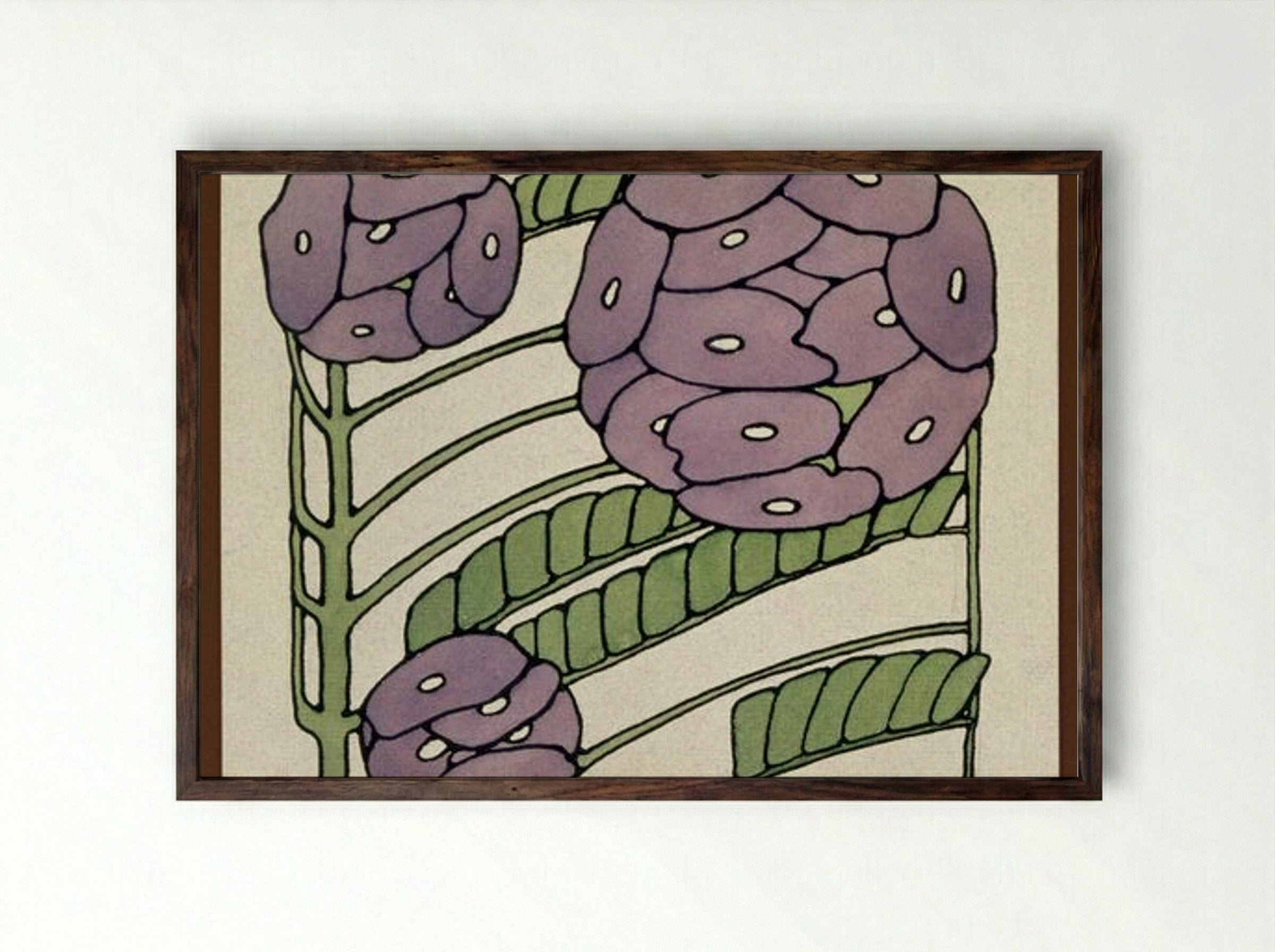 Purple Stylized Floral - Hannah Borger Overbeck - Framed Print Dark Wood