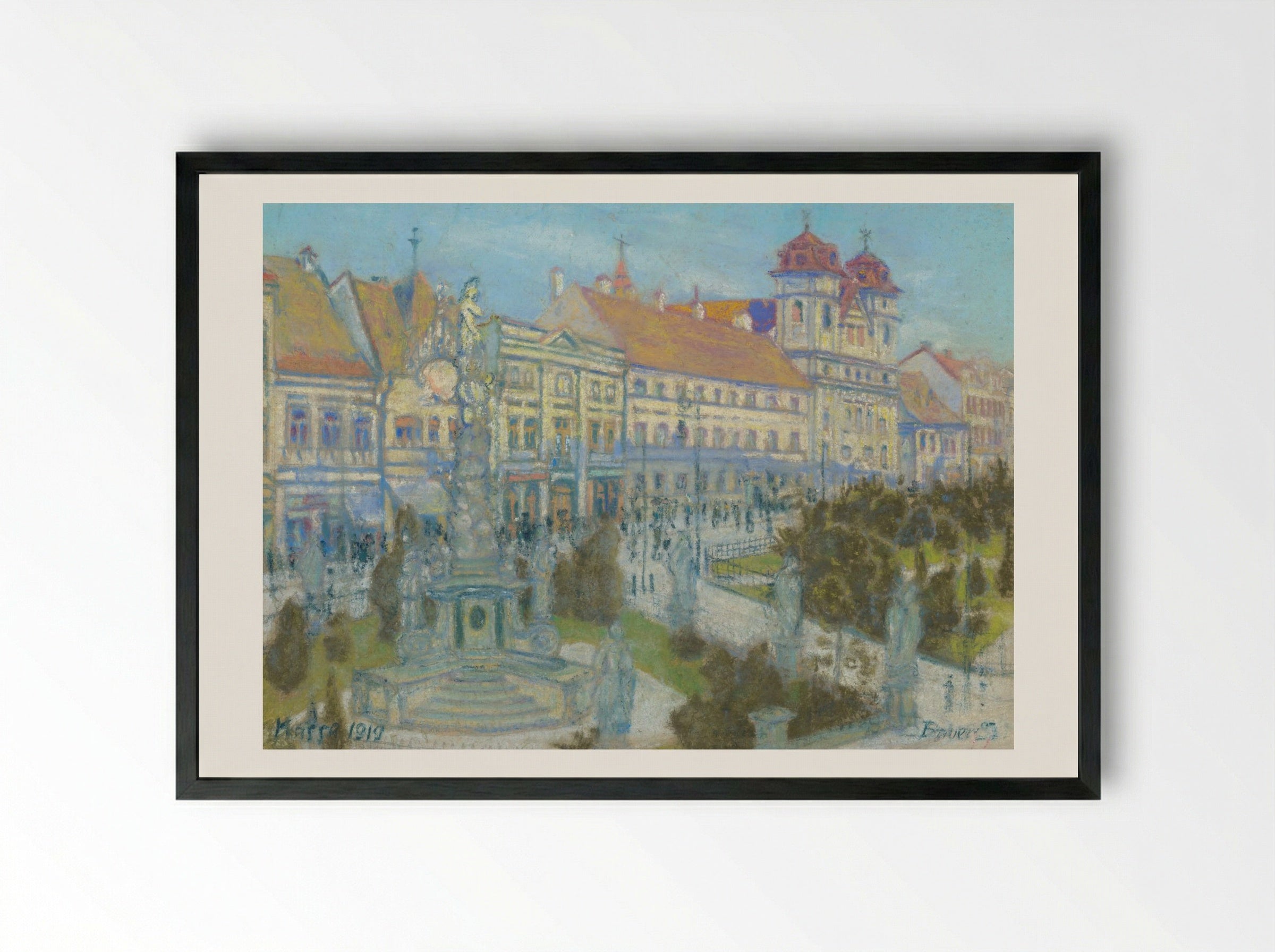 On Hlavná Street in Košice - Konštantín Bauer - Framed Print Black