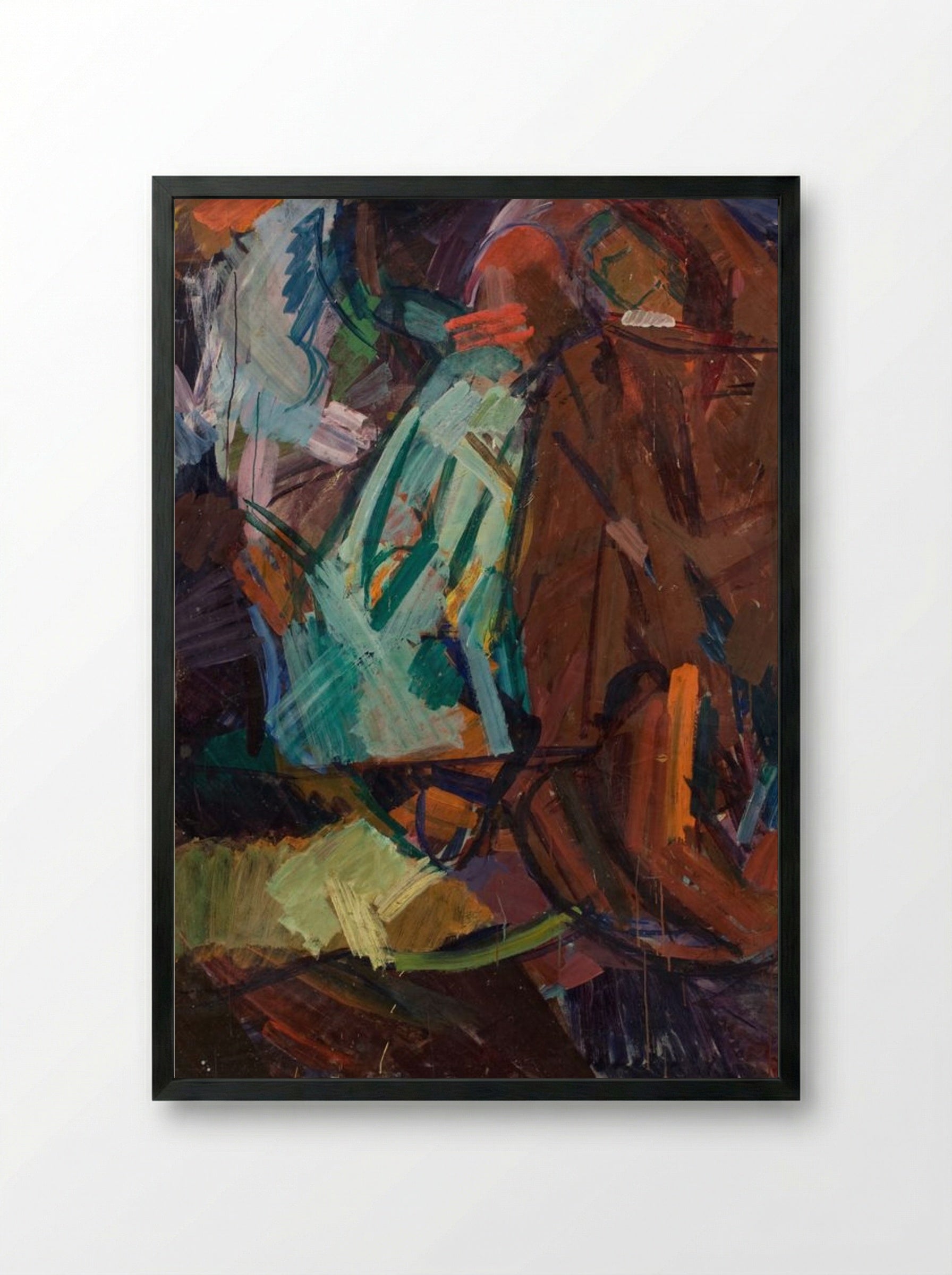 Sketch after Delacroix's Dante and Virgil - Edvard Weie - Framed Print Black
