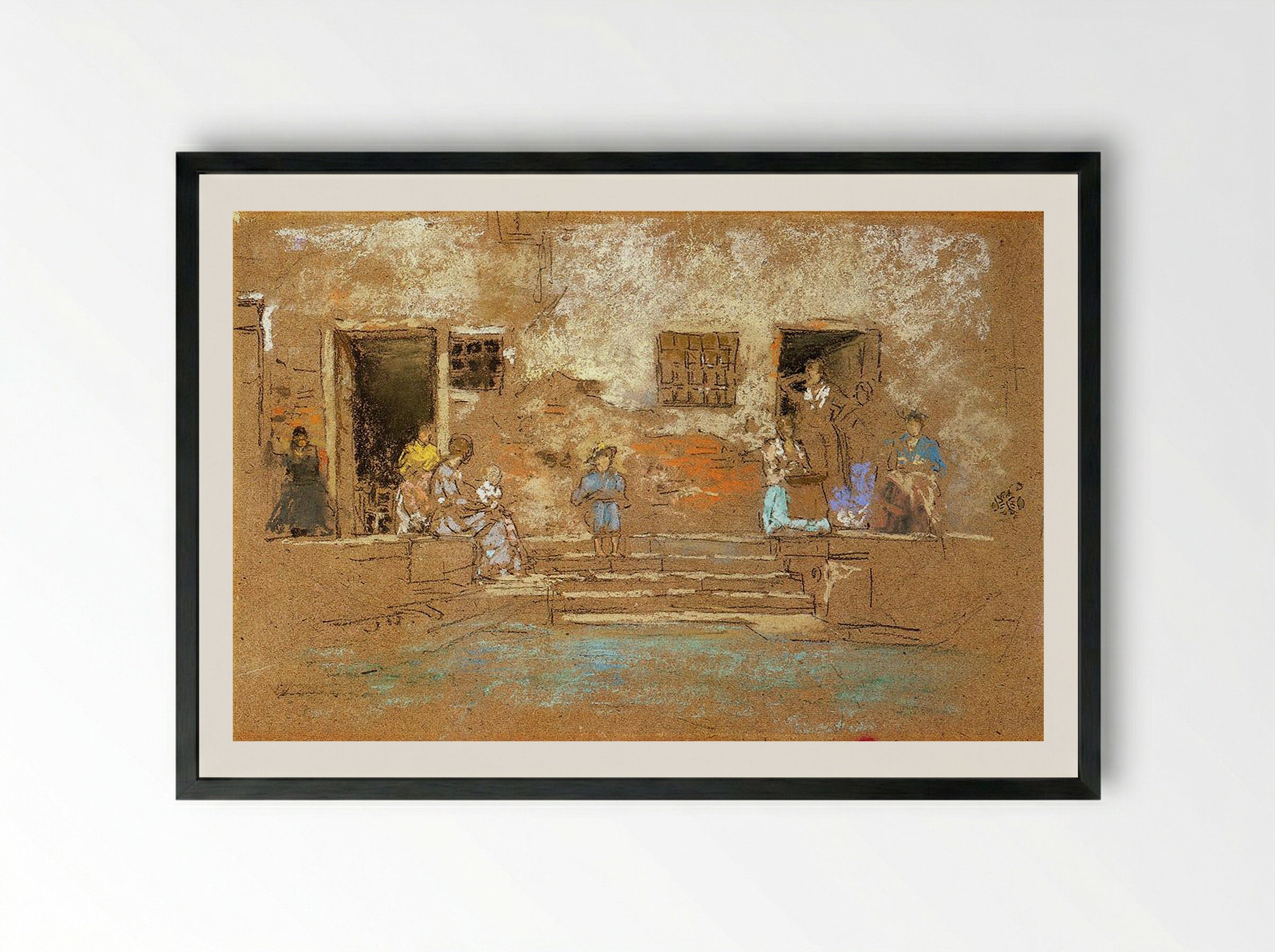 The Steps - Edgar Degas - Framed Print Black