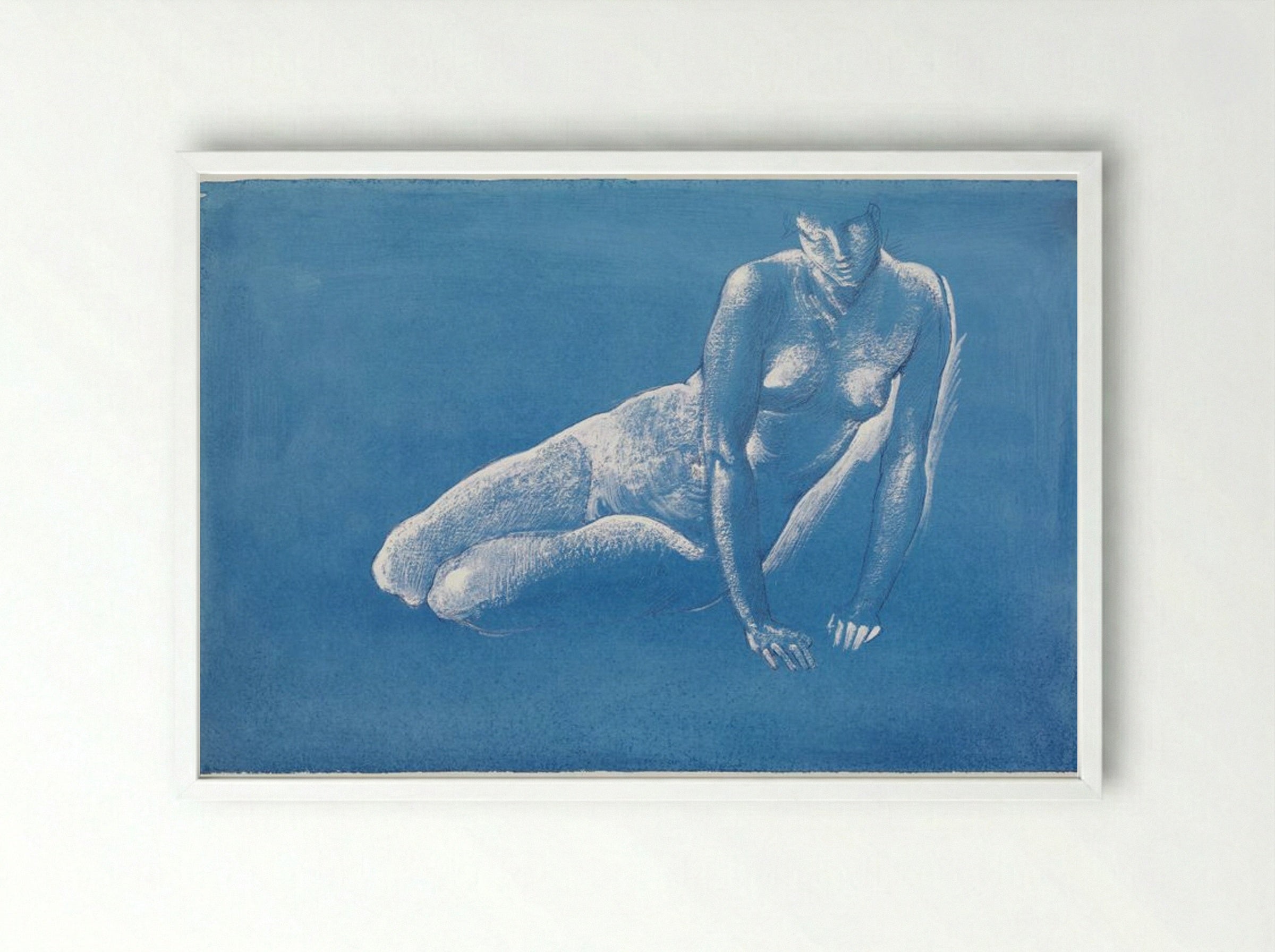 Study of Medusa for 'The Death of Medusa I' - Edward Burne-Jones - Framed Print White