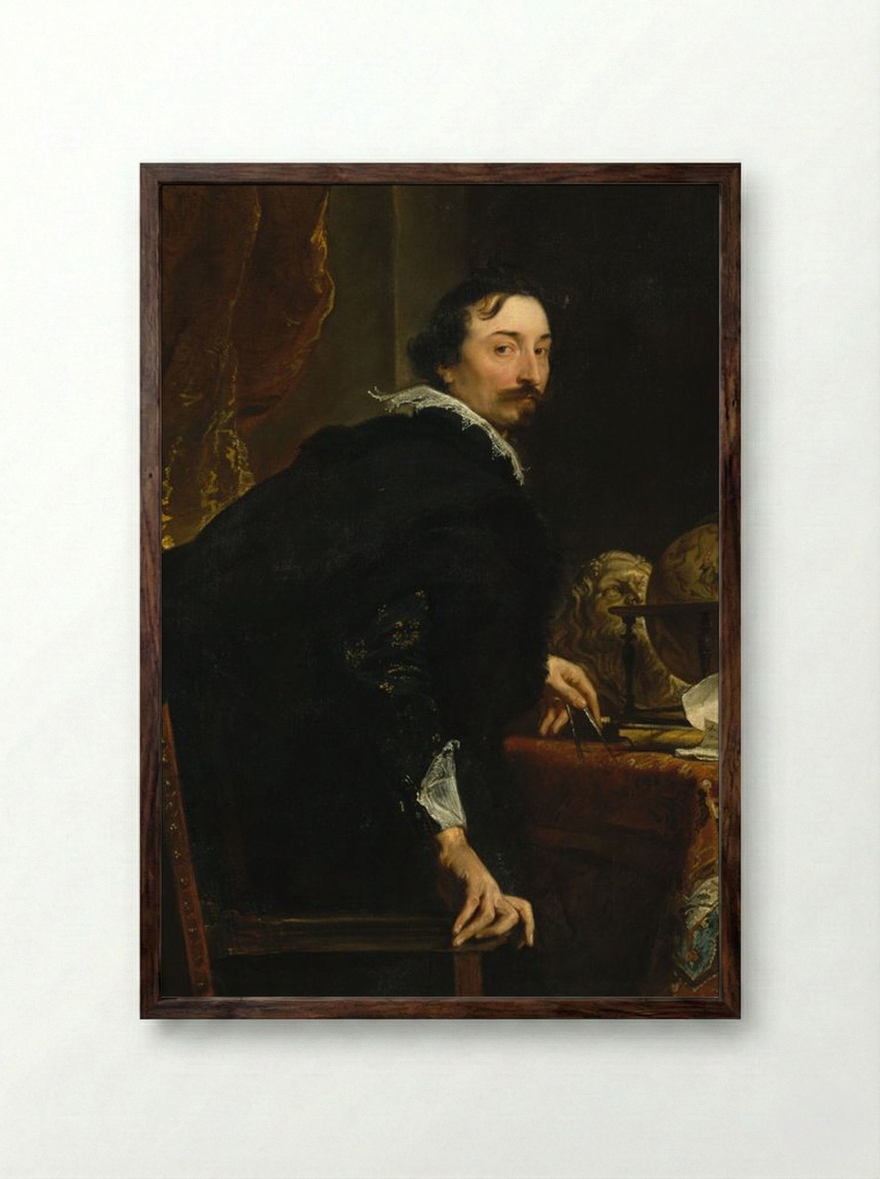 Lucas van Uffel - Anthony van Dyck - Framed Print Dark Wood