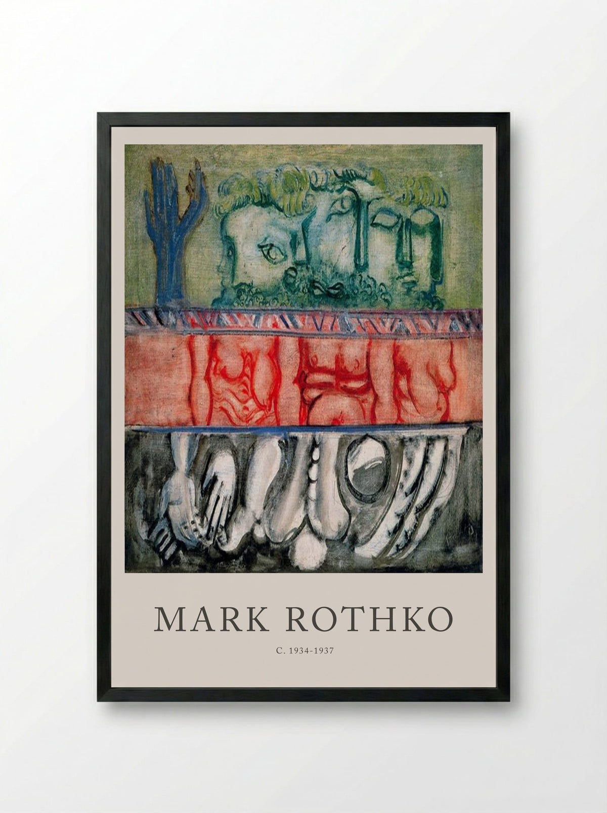 Untitled (Figurative Composition) - Mark Rothko - Framed Print Black