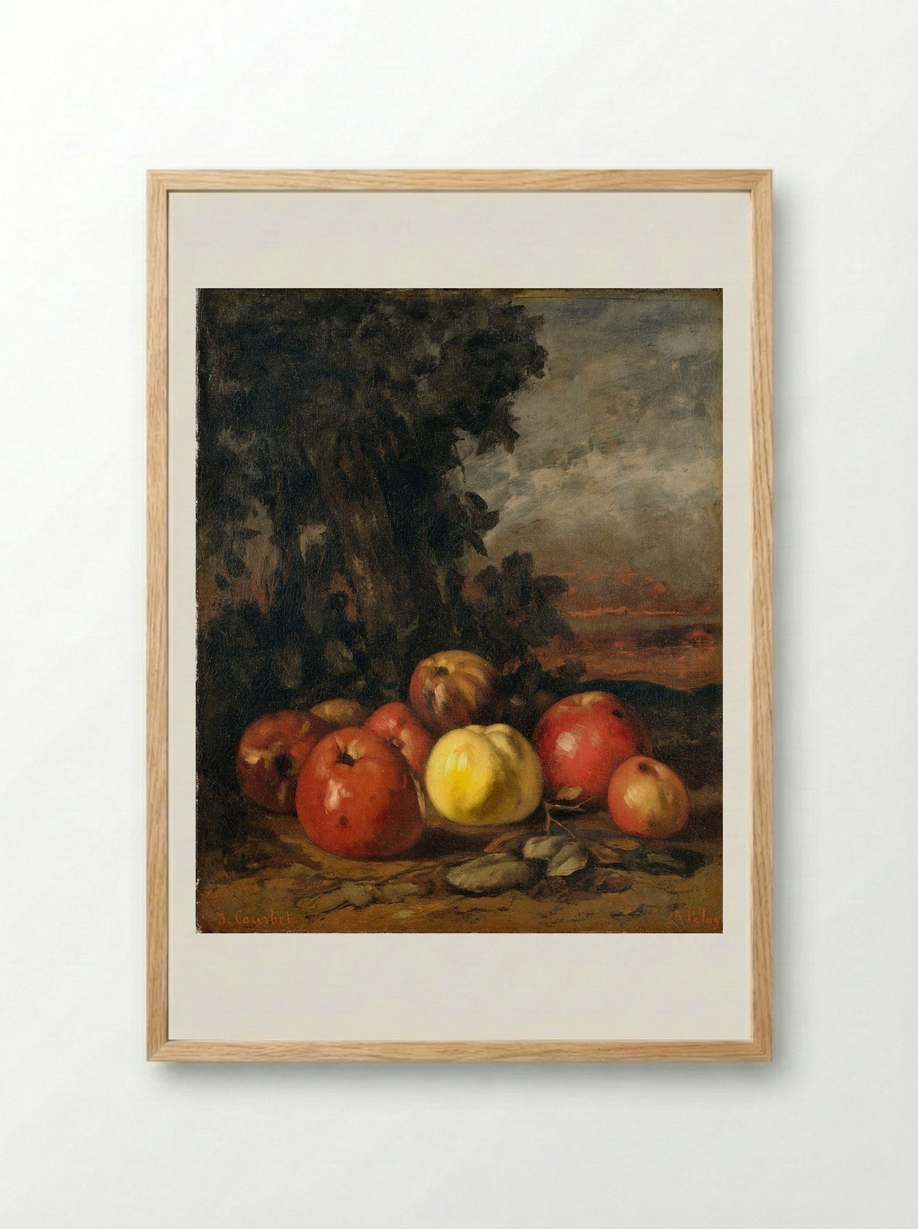 Still Life with Apples - Gustave Courbet - Framed Print Wood