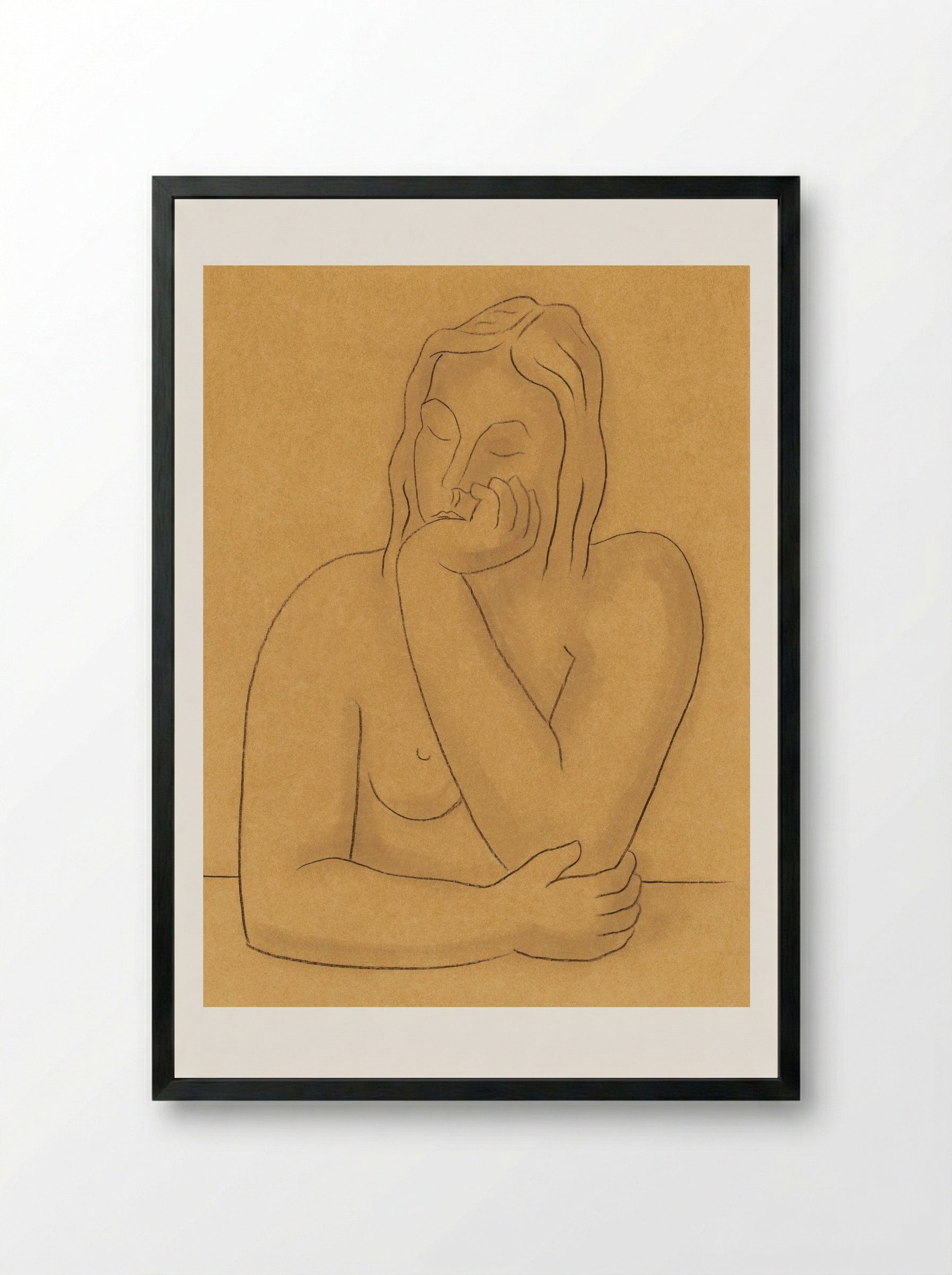 Seated Woman - Mikuláš Galanda - Framed Print Black