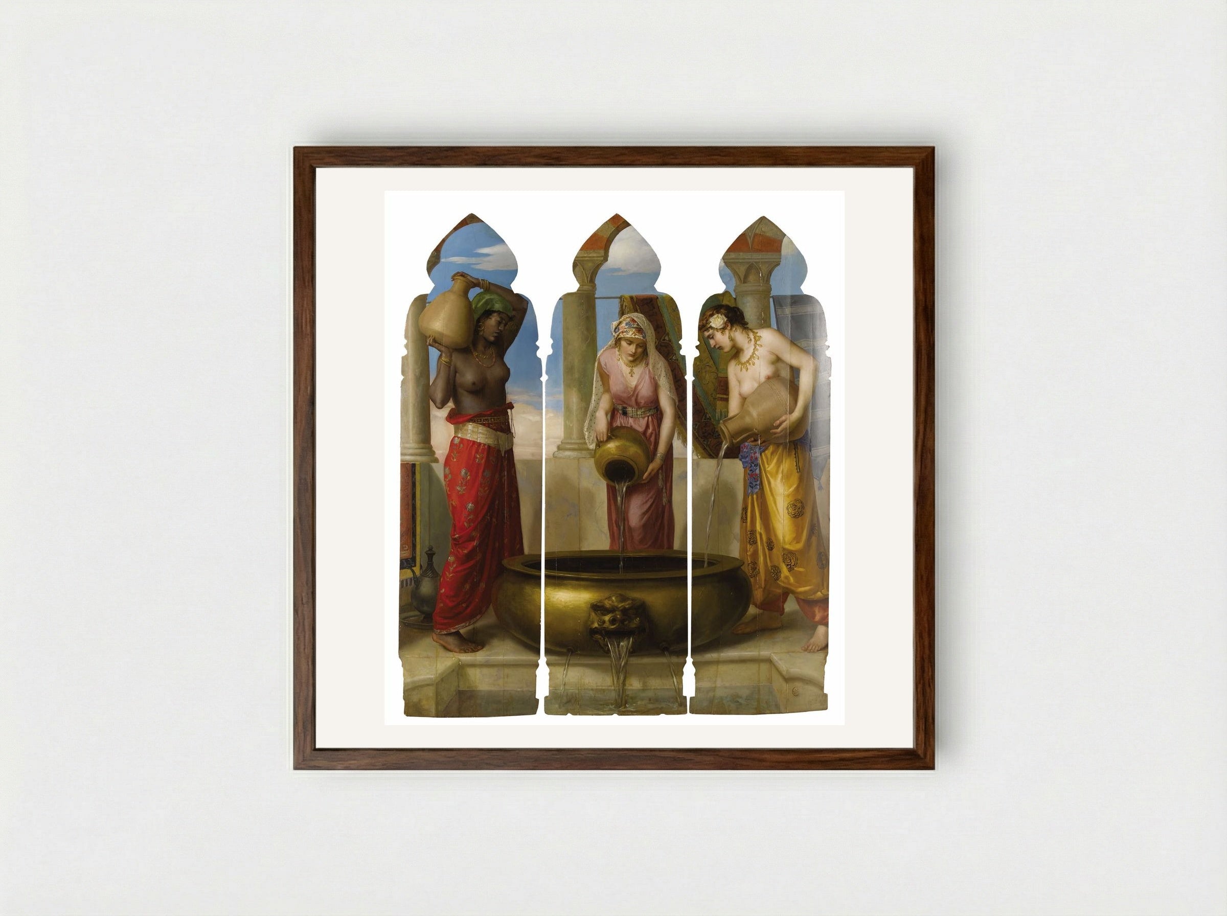 Europe, Asia, Africa - Walter Crane - Framed Print Dark Wood