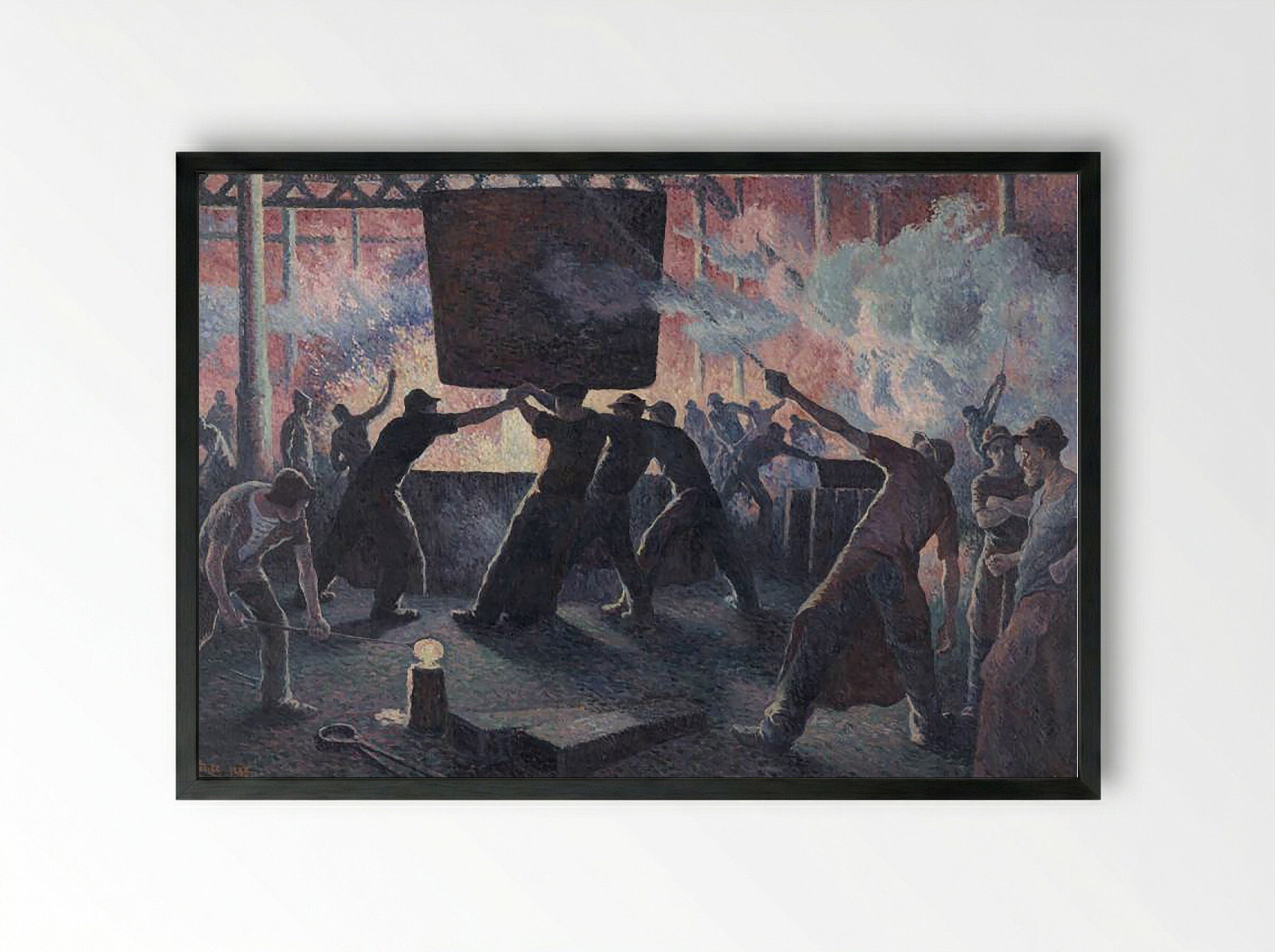 The Iron Foundry - Maximilien Luce - Framed Print Black