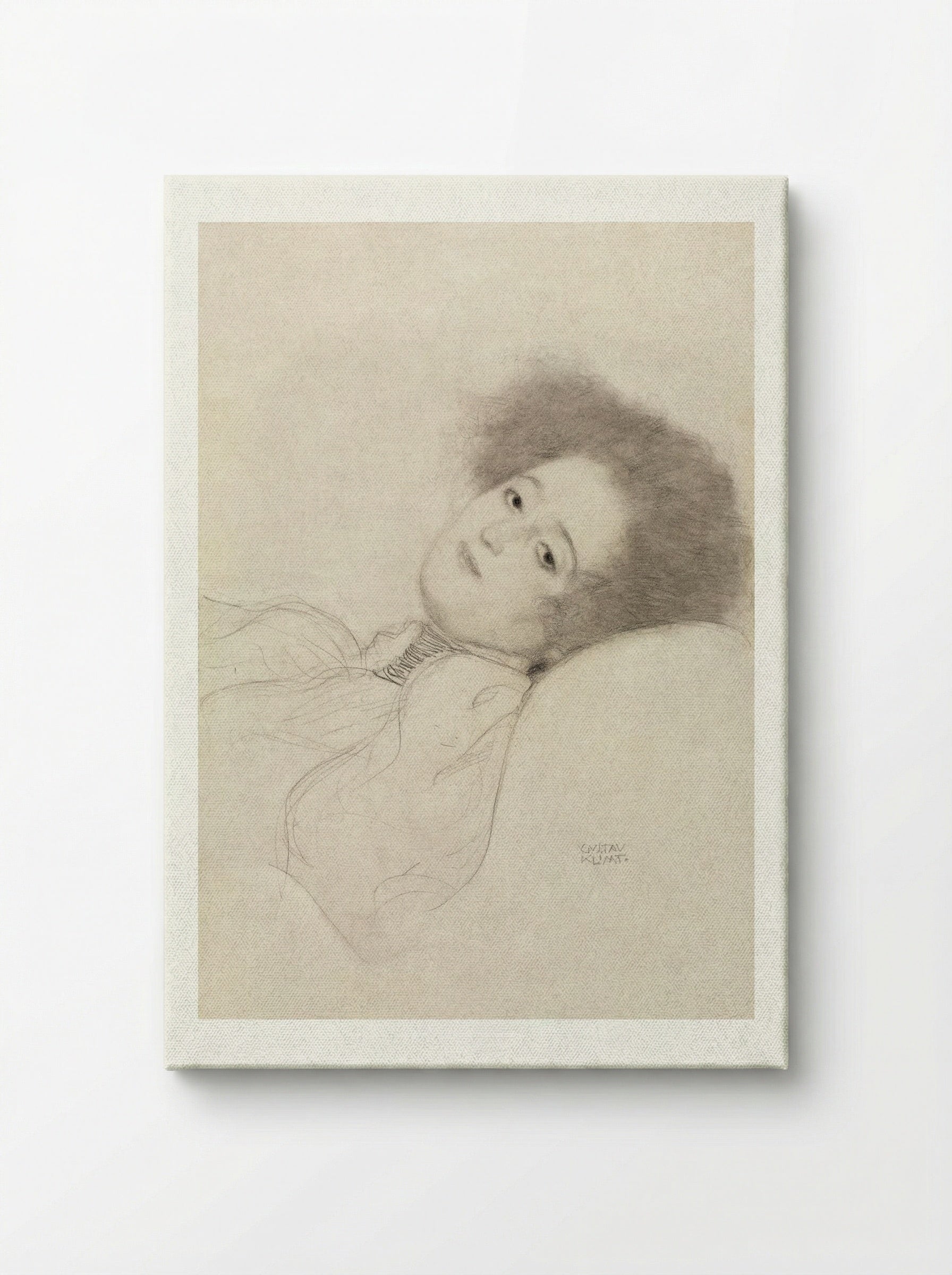 Portrait of a Young Woman Reclining - Gustav Klimt - Canvas