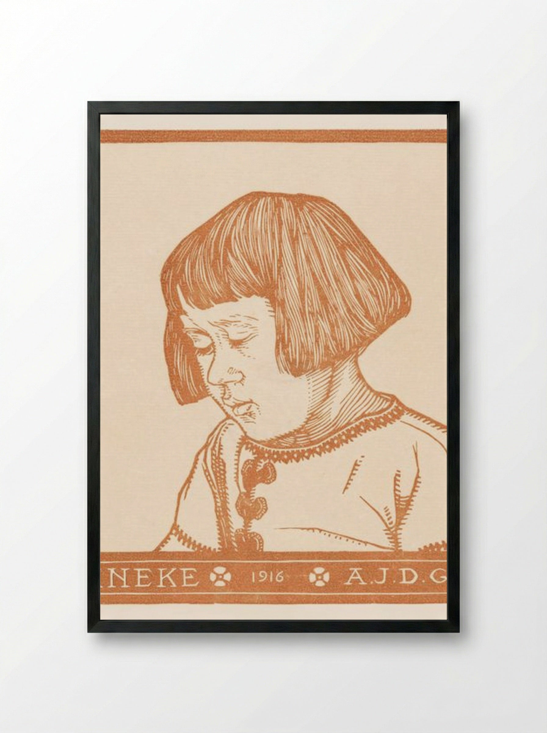 Portrait of Ineke Broekman - Julie de Graag - Framed Print Black