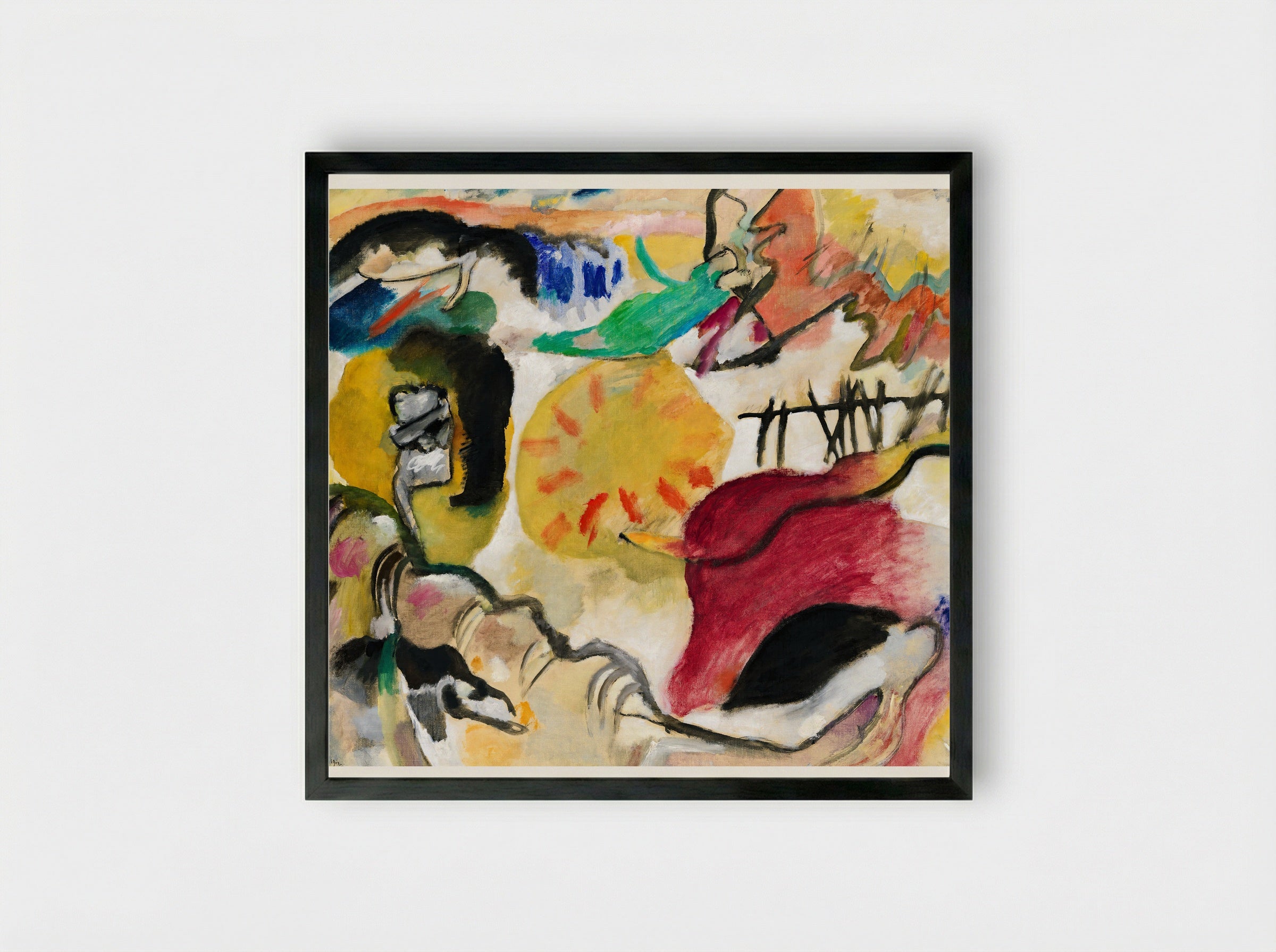 Improvisation 27 (Garden of Love II) - Wassily Kandinsky - Framed Print Black