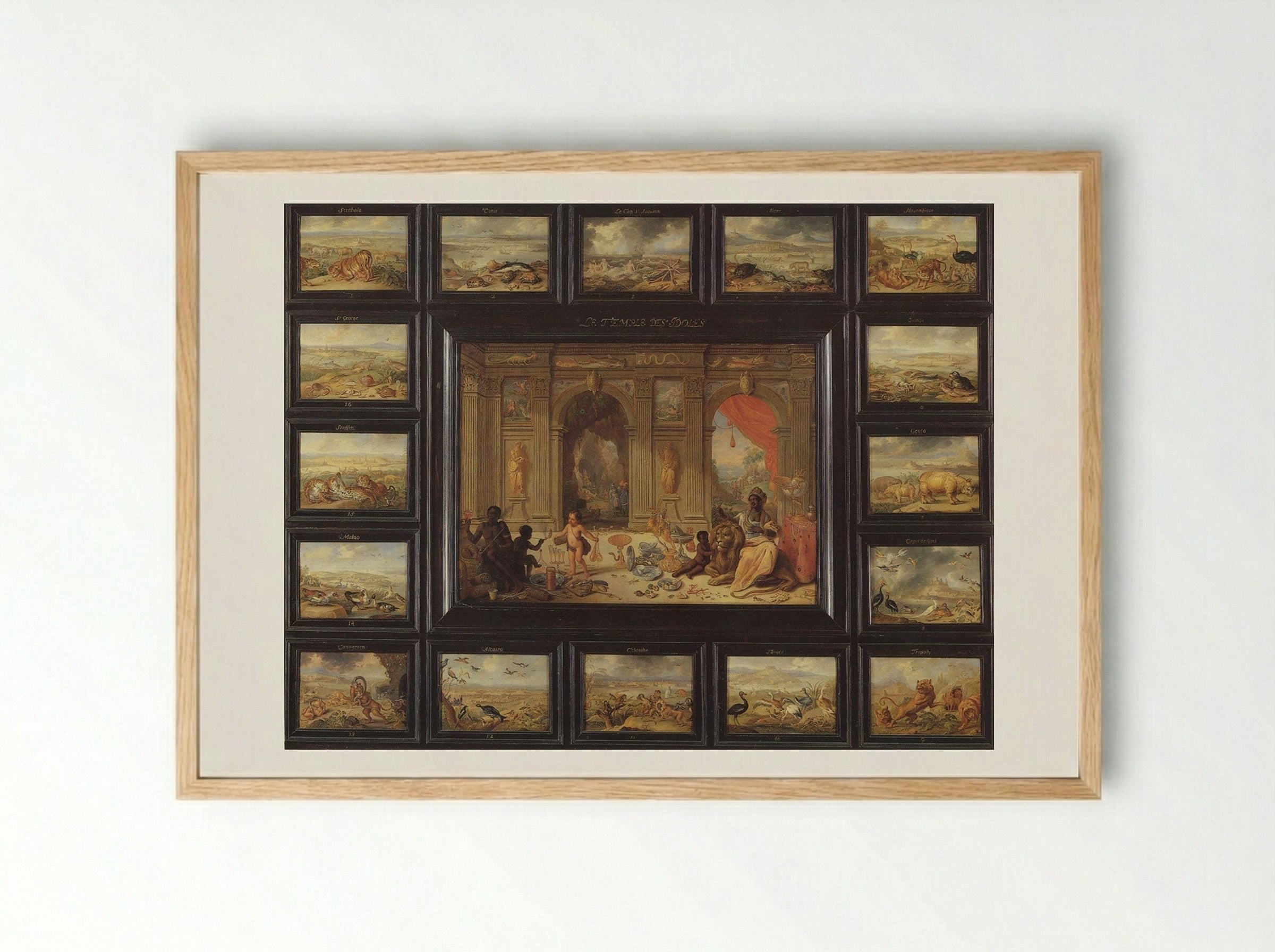 The Continent of Africa - Jan van Kessel the Elder - Framed Print Wood