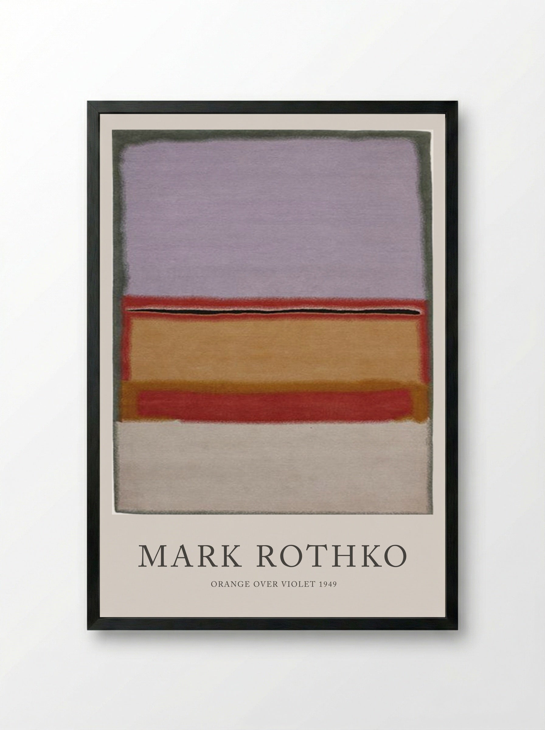 Orange Over Violet - Mark Rothko - Framed Print Black