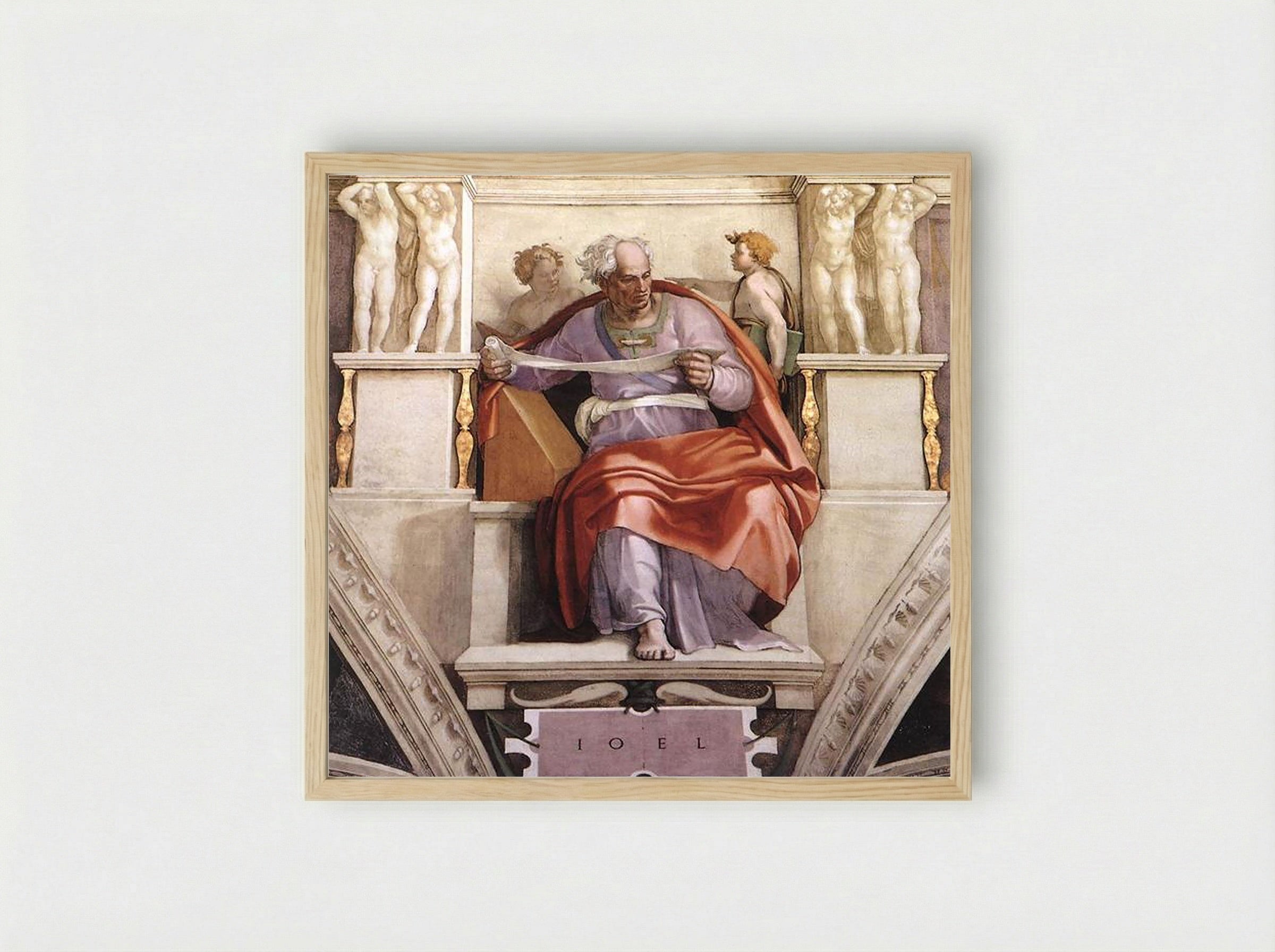 Sistine Chapel Ceiling: The Prophet Joel - Michelangelo - Framed Print Wood