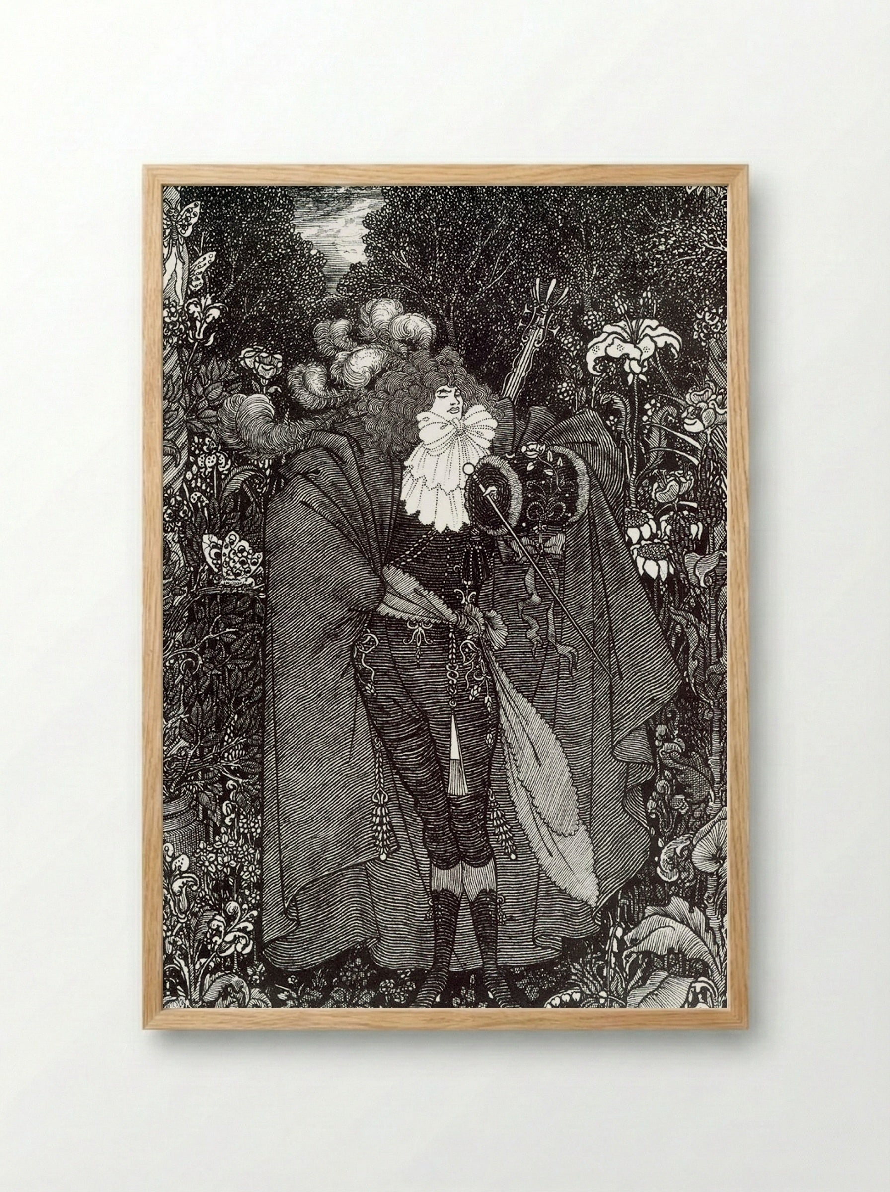 A Night Piece - Aubrey Beardsley - Framed Print Wood