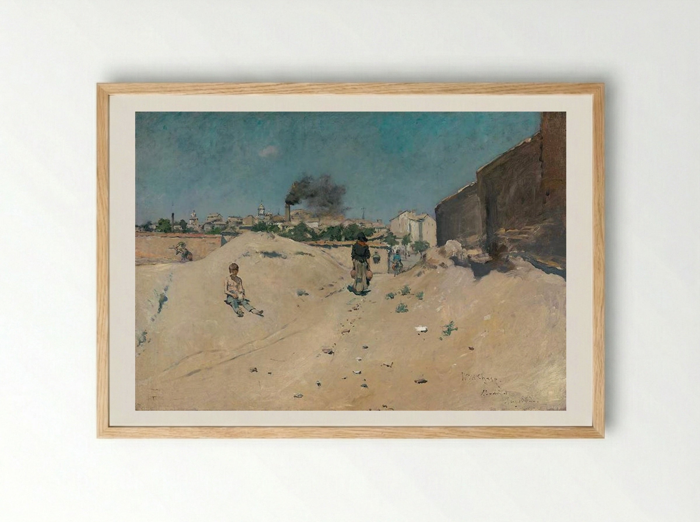 The Outskirts of Madrid - William Merritt Chase - Framed Print Wood