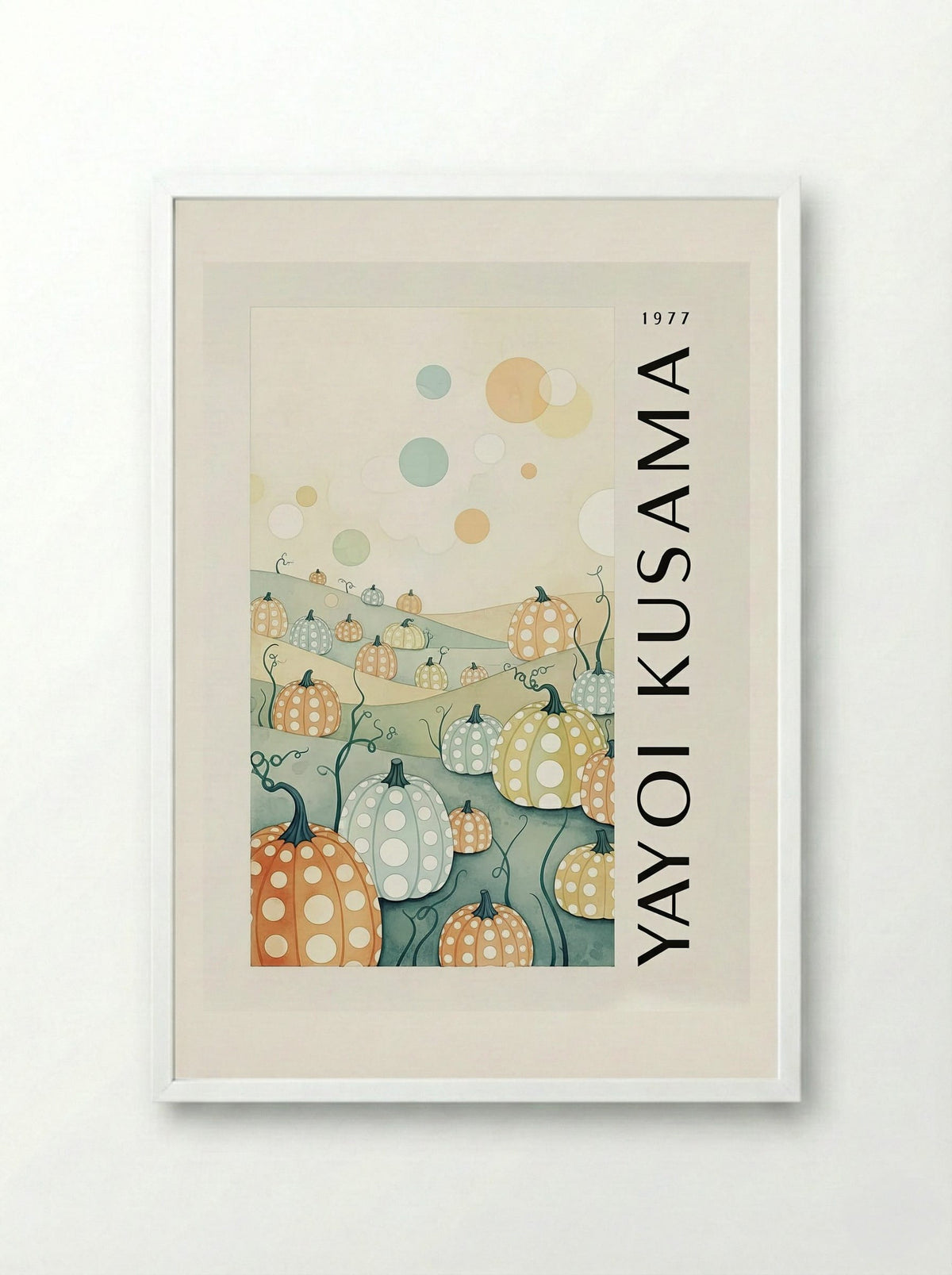Pumpkins - Yayoi Kusama - Framed Print White