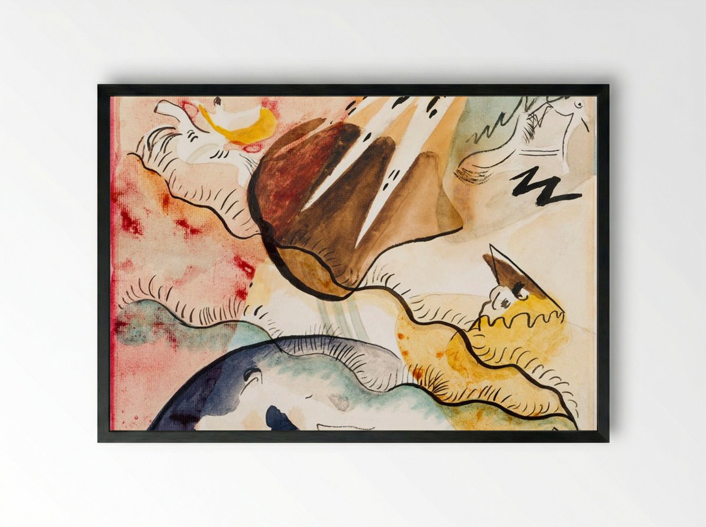 Rain Landscape - Wassily Kandinsky - Framed Print Black