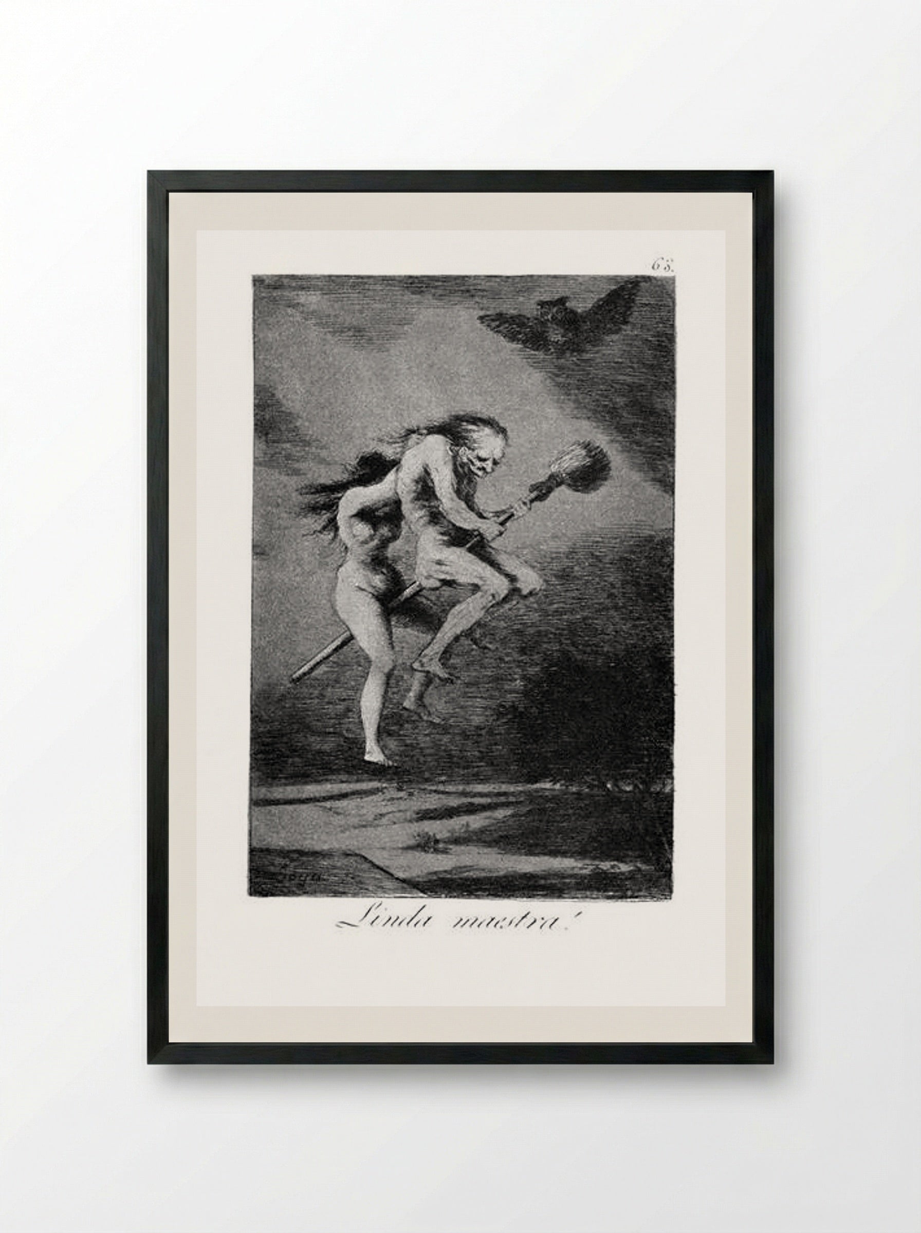 Linda Maestra (Pretty Teacher) - Francisco Goya - Framed Print Black