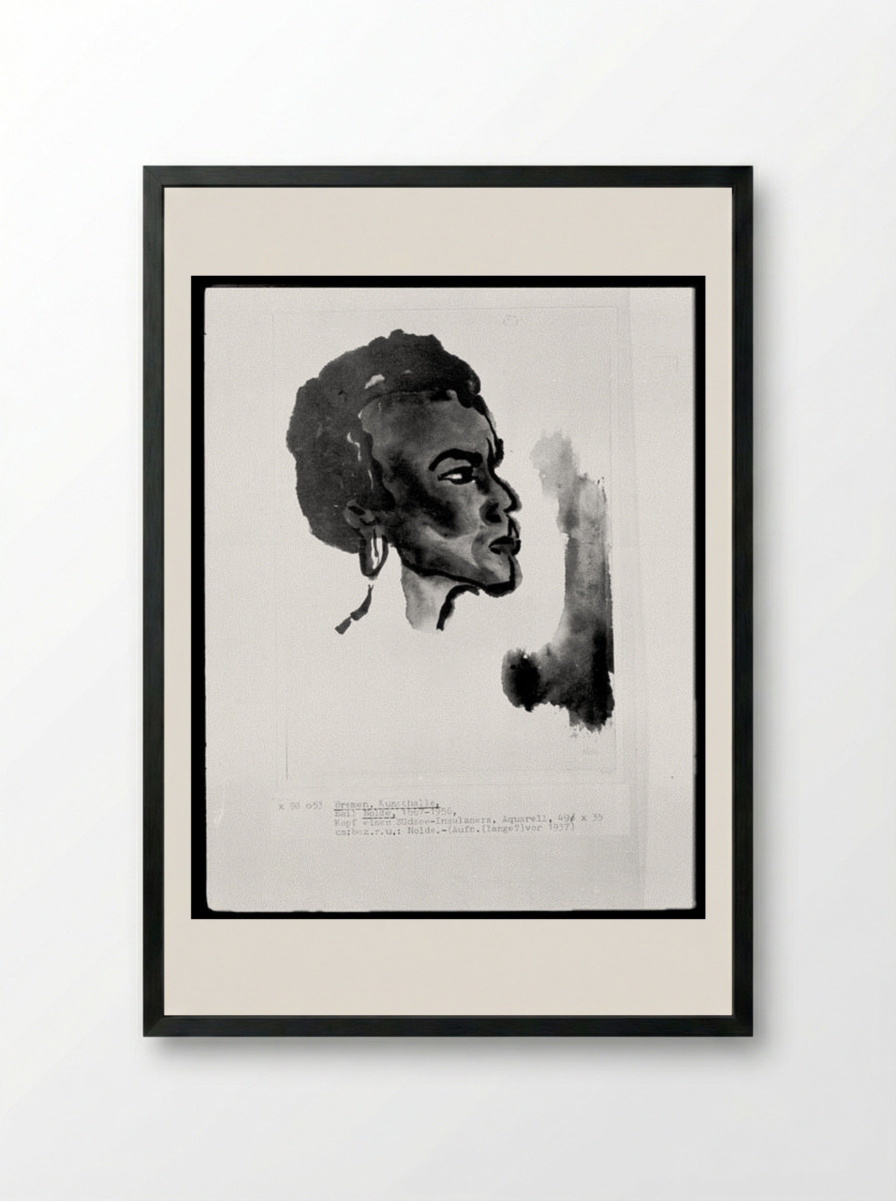 Portrait of South Sea Islander - Emil Nolde - Framed Print Black